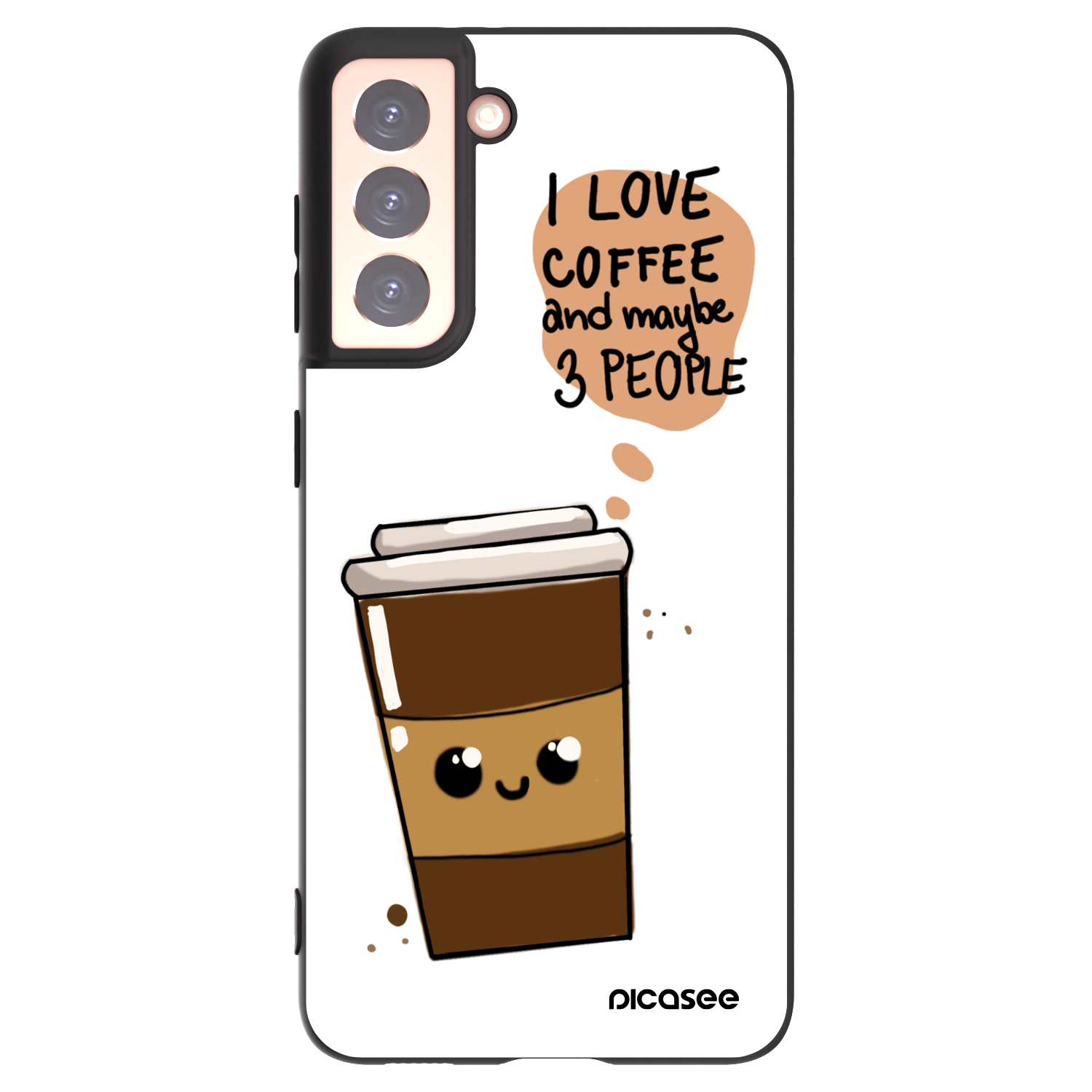 Picasee silikonový černý obal pro Samsung Galaxy S21 5G G991B - Cute coffee