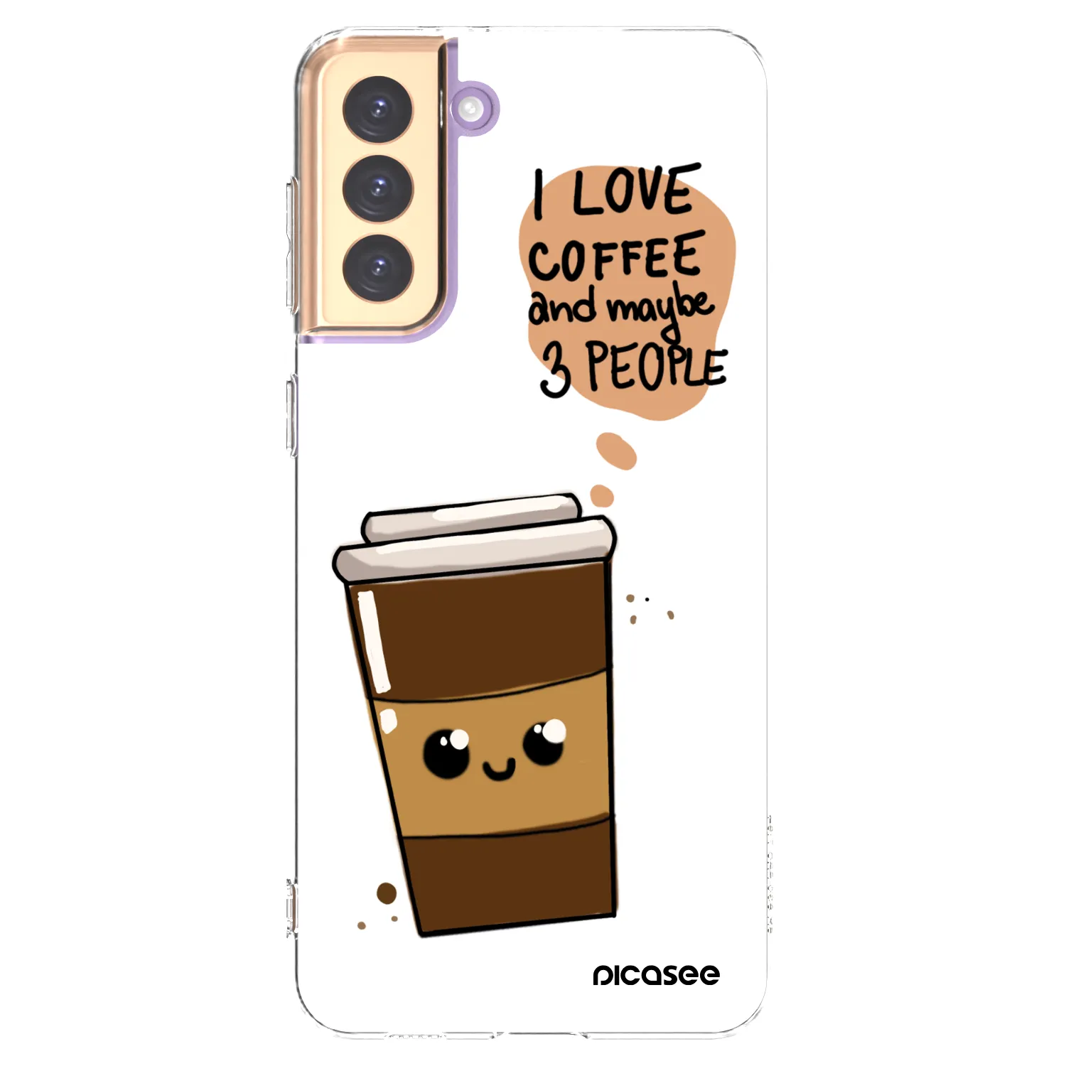 Picasee silikonový průhledný obal pro Samsung Galaxy S21+ 5G G996F - Cute coffee