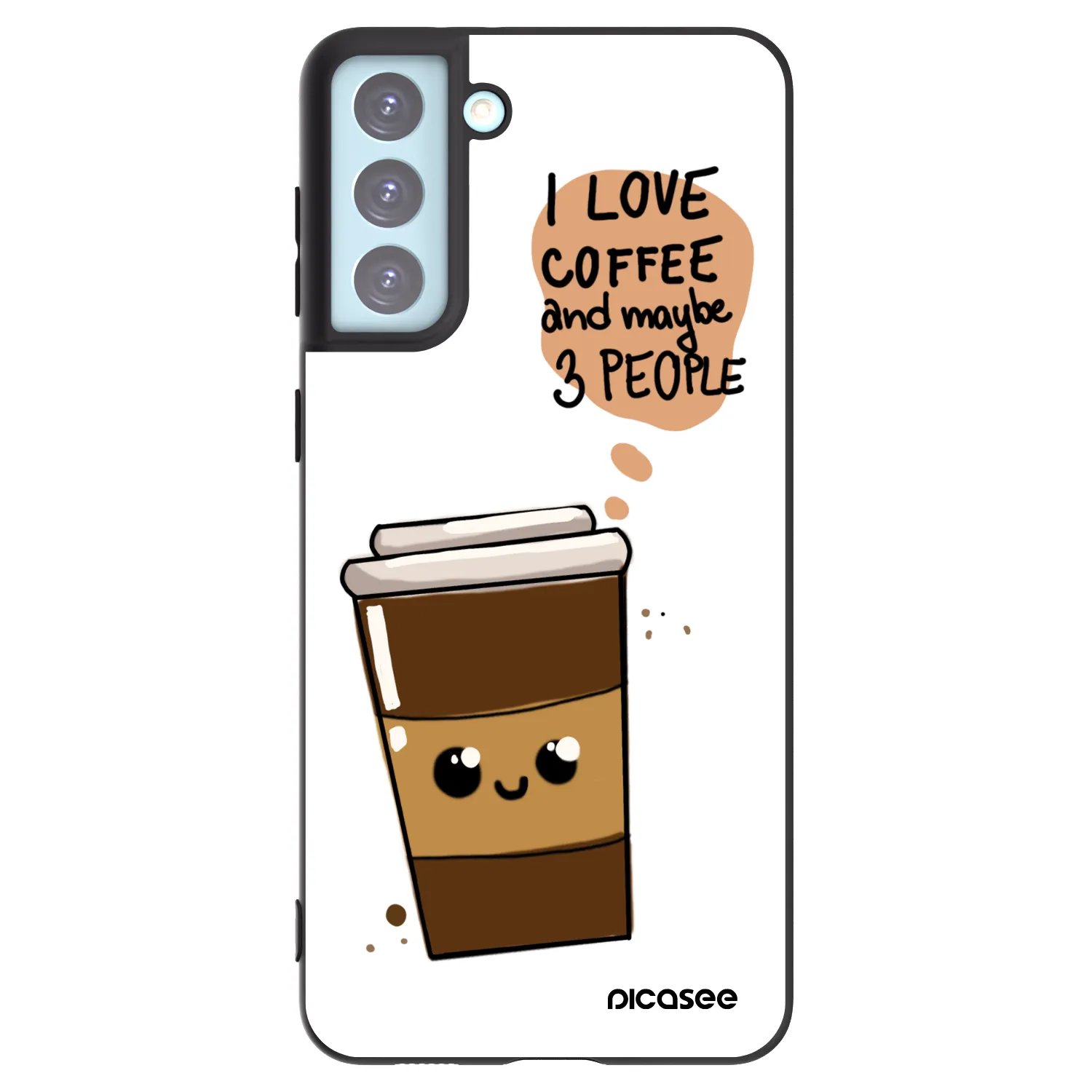 Picasee silikonový černý obal pro Samsung Galaxy S21+ 5G G996F - Cute coffee