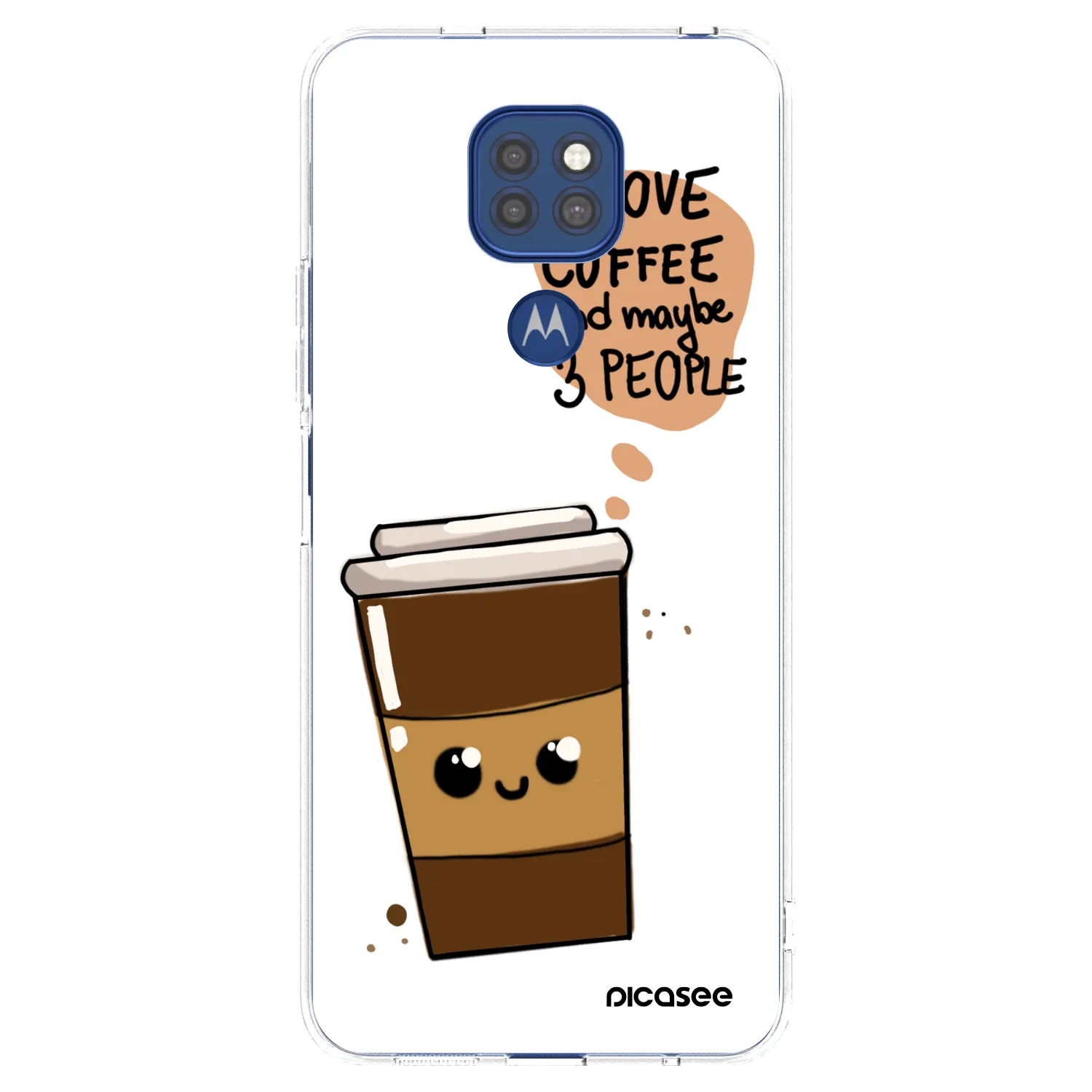 Picasee silikonový průhledný obal pro Motorola Moto G9 Play - Cute coffee