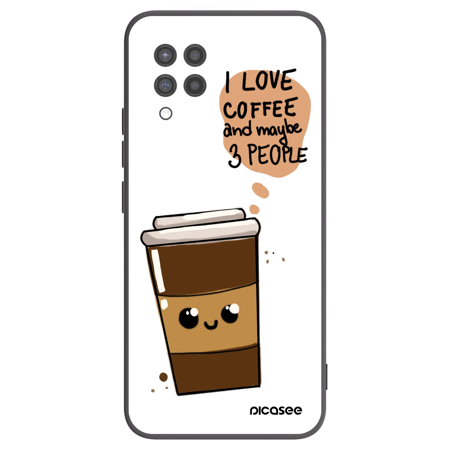 Picasee silikonový černý obal pro Samsung Galaxy A42 A426B - Cute coffee