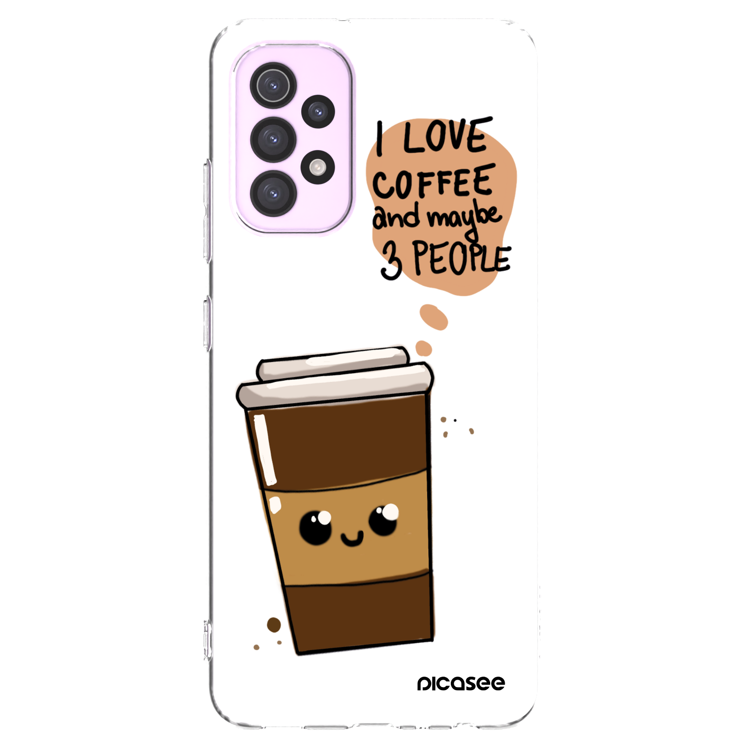 Picasee silikonový průhledný obal pro Samsung Galaxy A32 5G A326B - Cute coffee