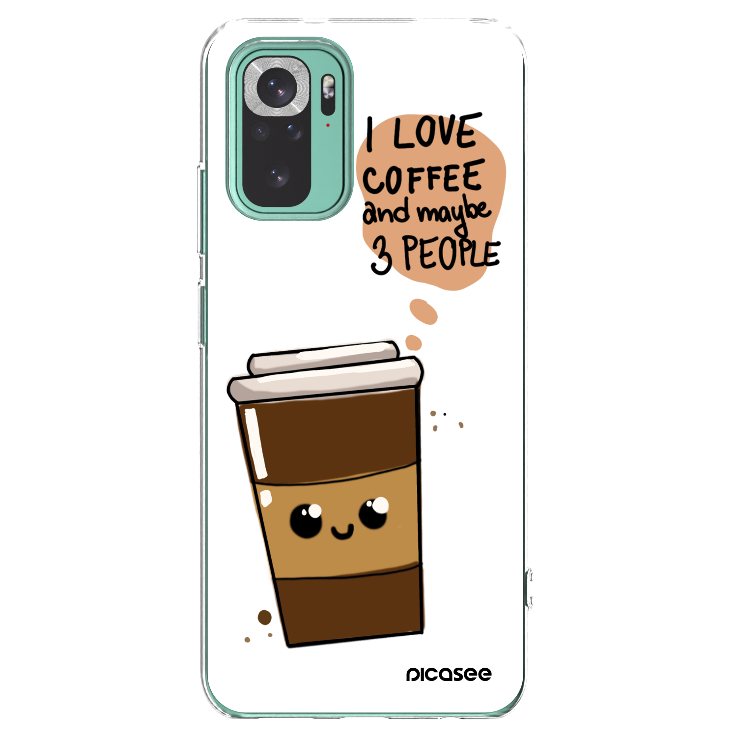 Picasee silikonový průhledný obal pro Xiaomi Redmi Note 10 Pro - Cute coffee