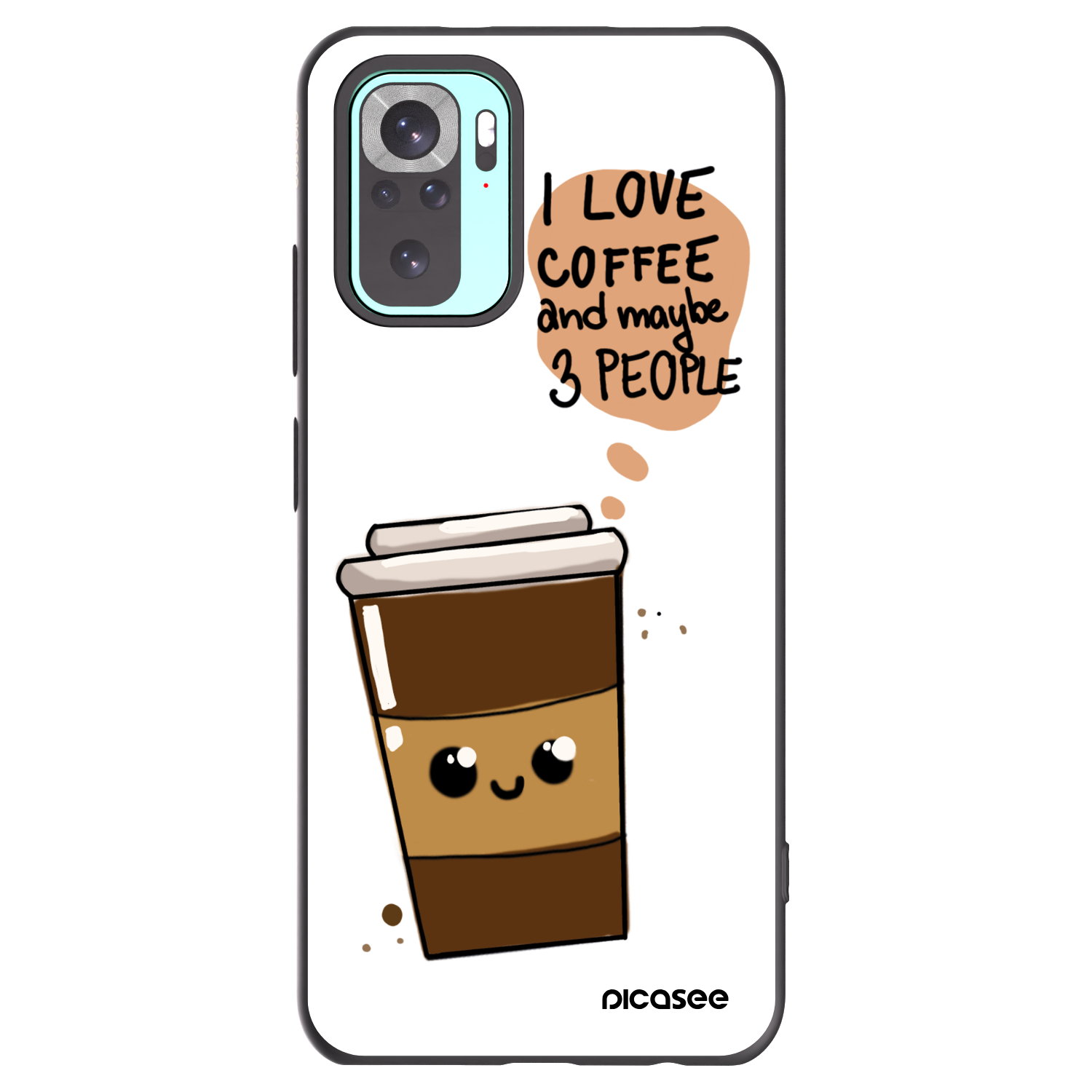 Picasee silikonový černý obal pro Xiaomi Redmi Note 10 Pro - Cute coffee