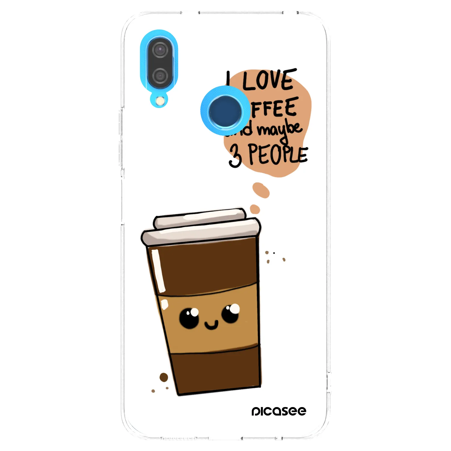 Picasee silikonový průhledný obal pro Huawei P20 Lite - Cute coffee