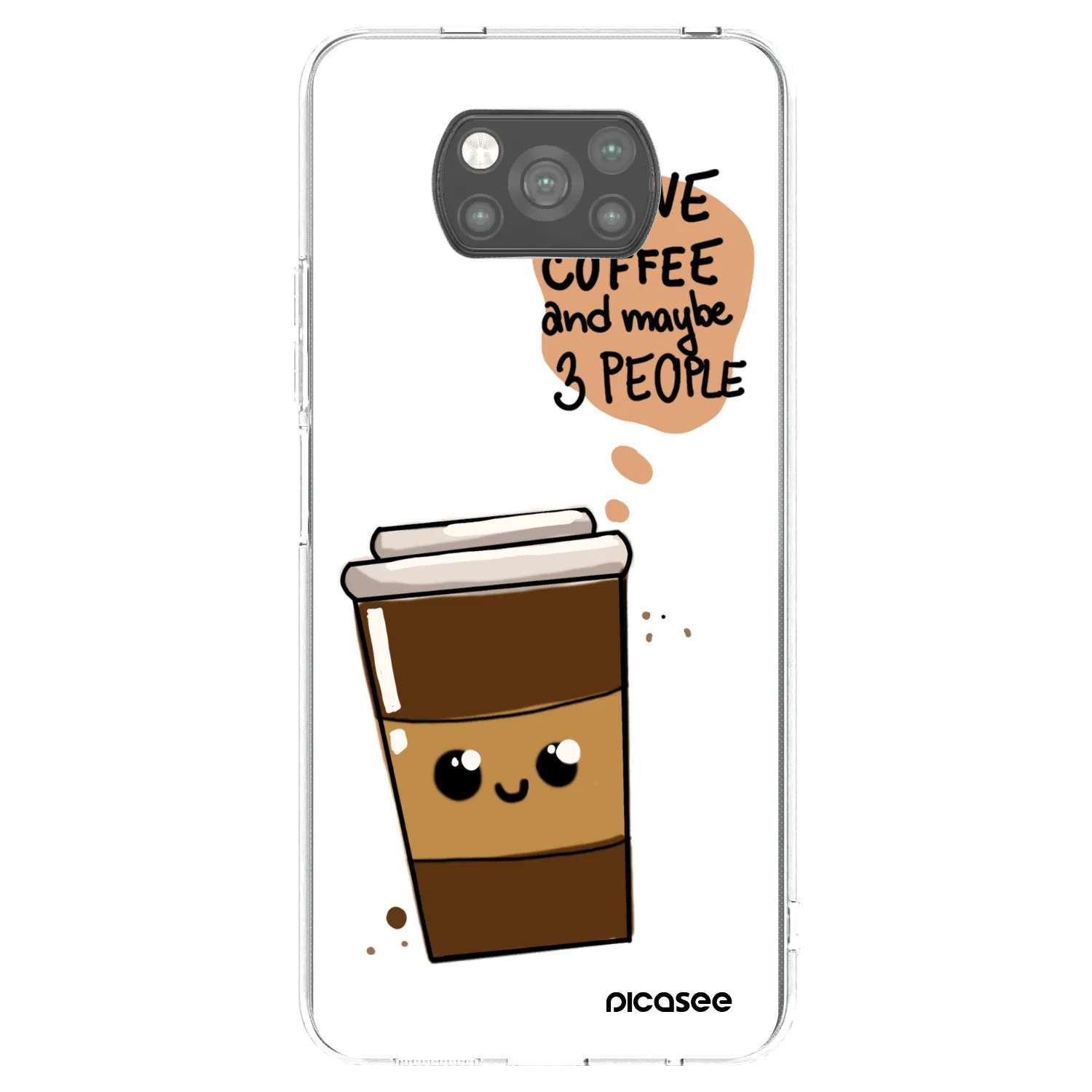 Picasee silikonový černý obal pro Xiaomi Poco X3 Pro - Cute coffee