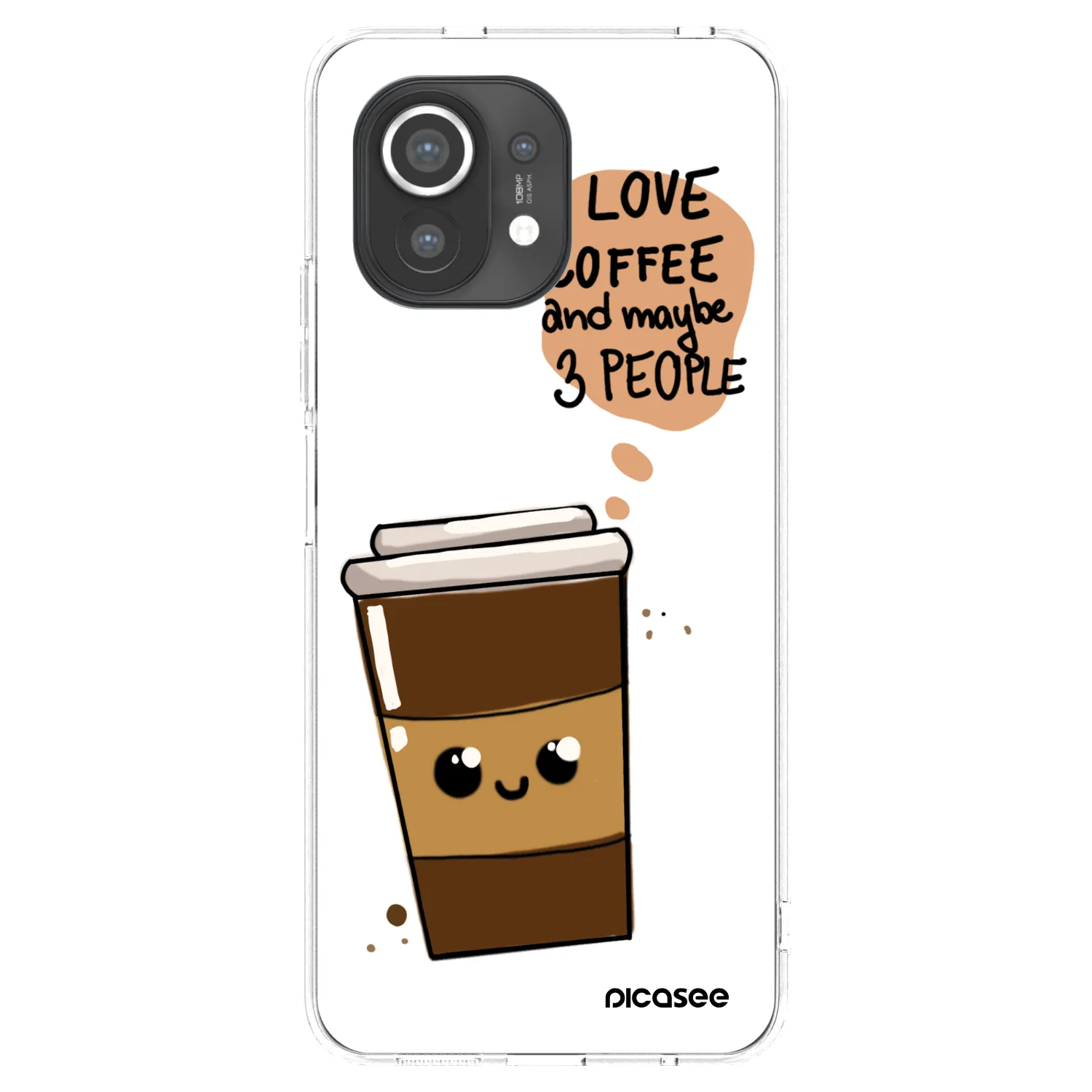 Picasee silikonový průhledný obal pro Xiaomi Mi 11 - Cute coffee