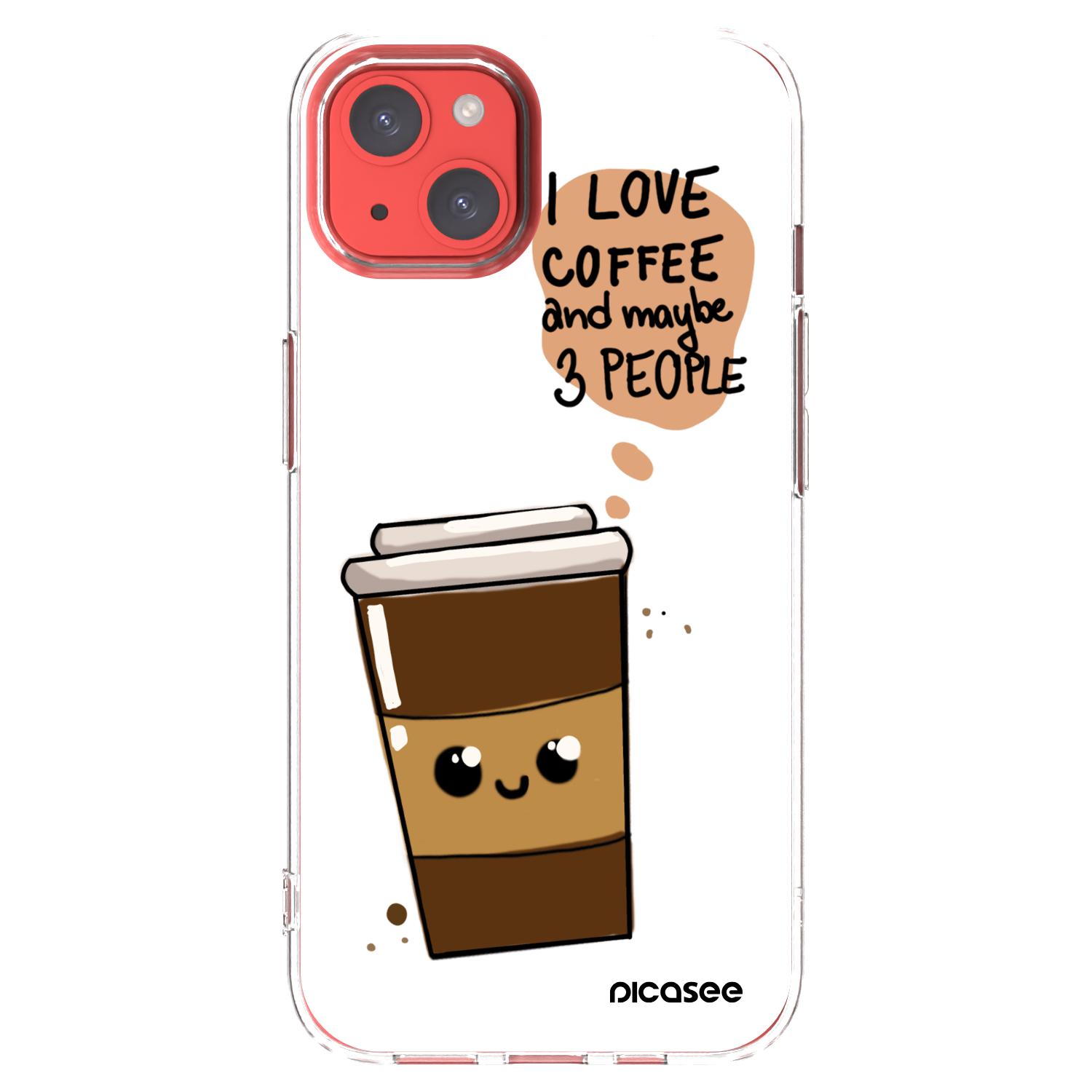 Picasee silikonový průhledný obal pro Apple iPhone 13 - Cute coffee