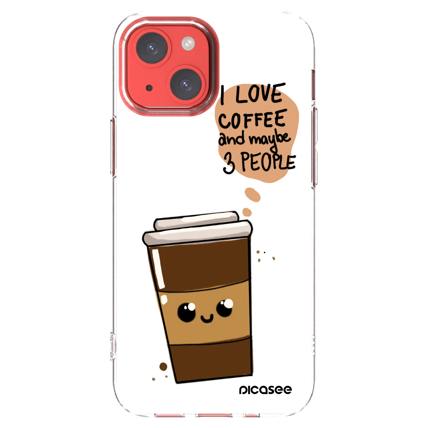 Picasee silikonový průhledný obal pro Apple iPhone 13 mini - Cute coffee
