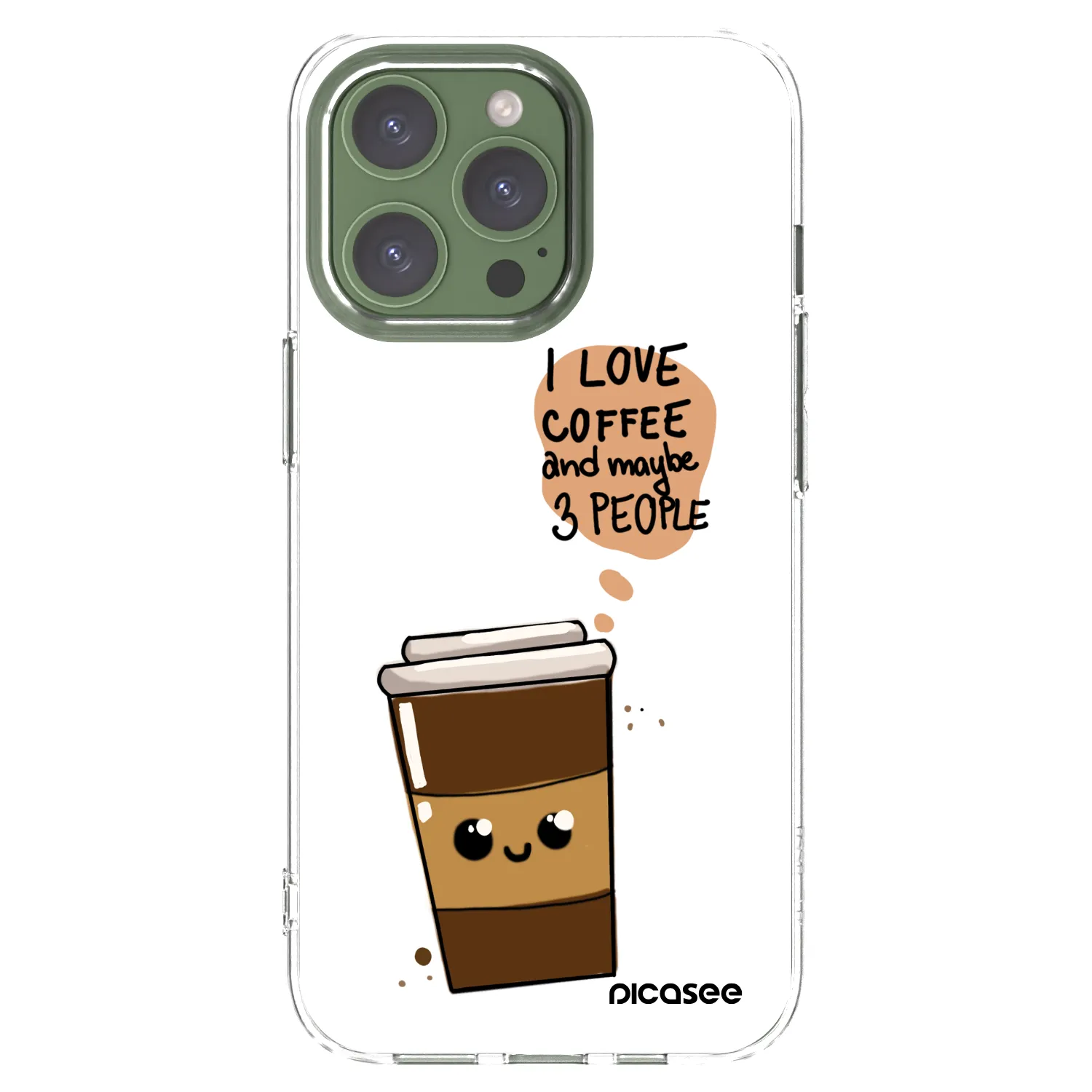 Picasee silikonový průhledný obal pro Apple iPhone 13 Pro - Cute coffee