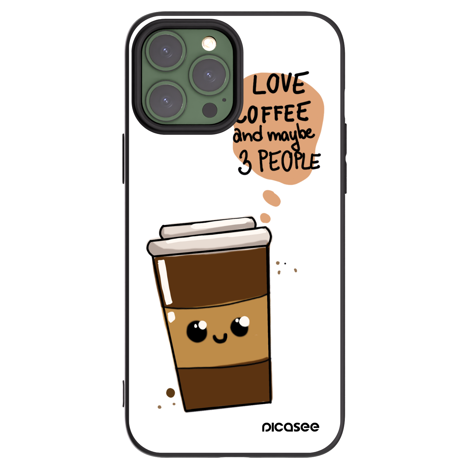 Picasee silikonový černý obal pro Apple iPhone 13 Pro Max - Cute coffee