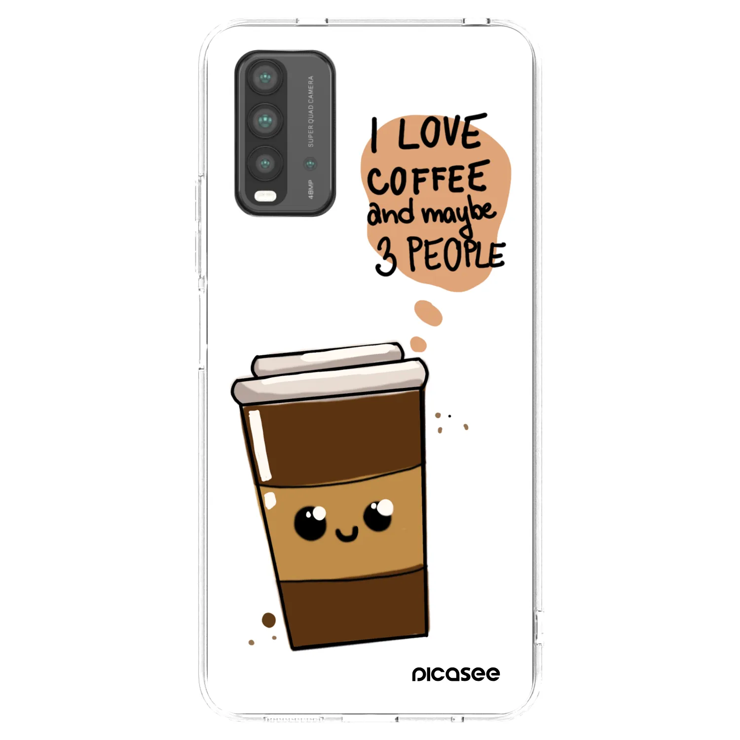 Picasee silikonový průhledný obal pro Xiaomi Redmi 9T - Cute coffee