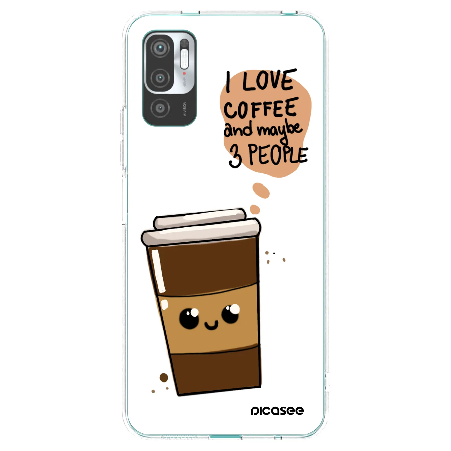 Picasee silikonový průhledný obal pro Xiaomi Redmi Note 10 5G - Cute coffee