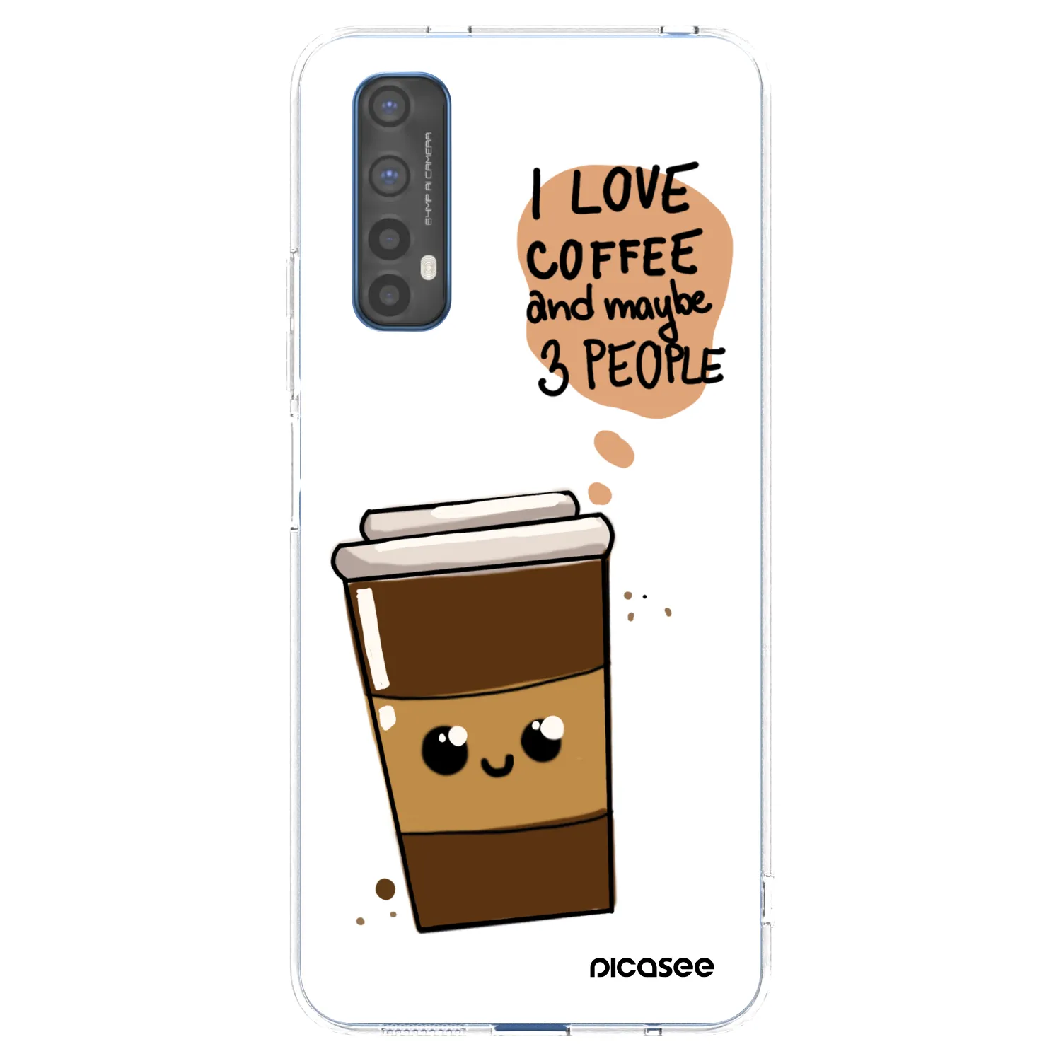 Picasee silikonový průhledný obal pro Realme 7 - Cute coffee