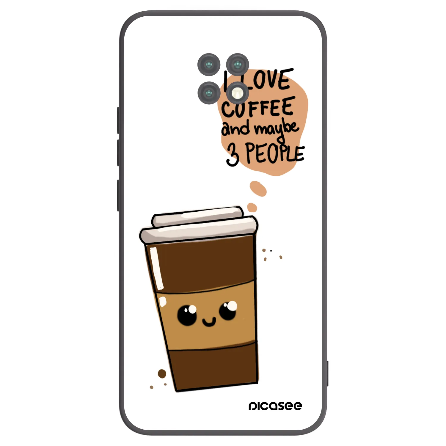 Picasee silikonový černý obal pro Xiaomi Redmi Note 9T - Cute coffee