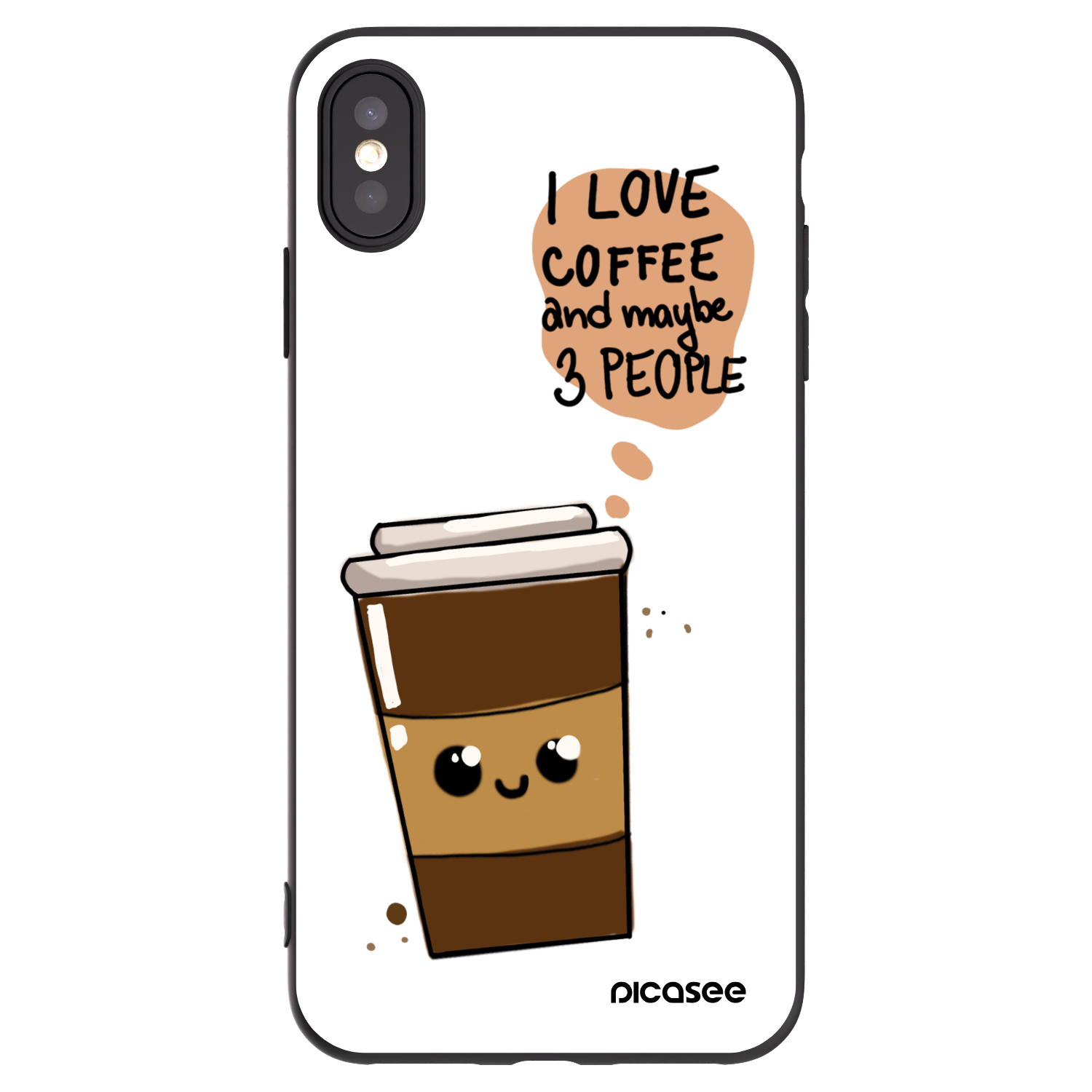 Picasee silikonový černý obal pro Apple iPhone XS Max - Cute coffee