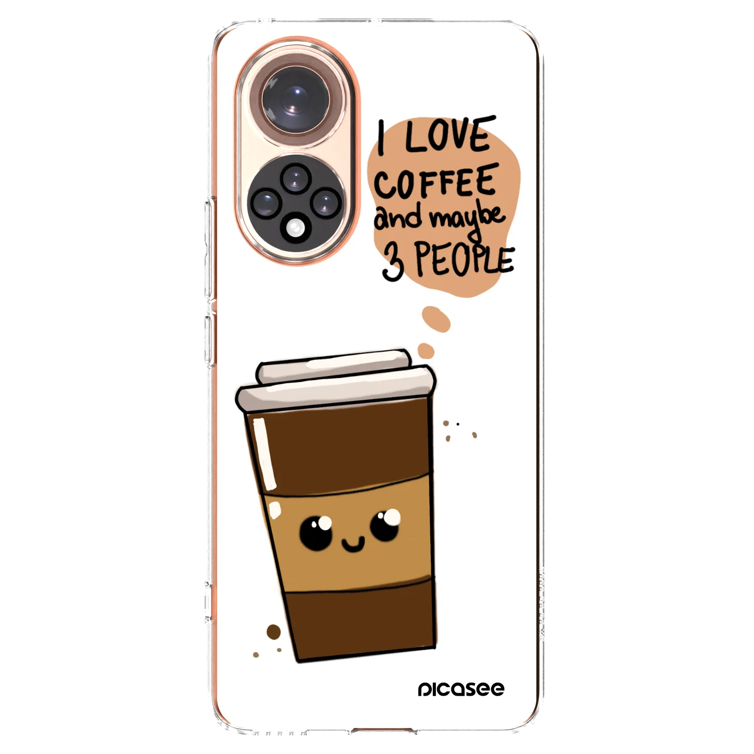 Picasee silikonový průhledný obal pro Honor 50 5G - Cute coffee