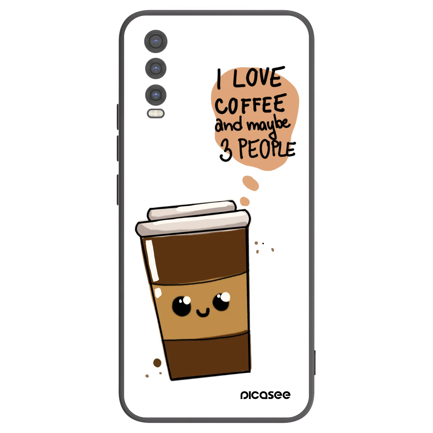 Picasee silikonový černý obal pro Vivo Y20s - Cute coffee