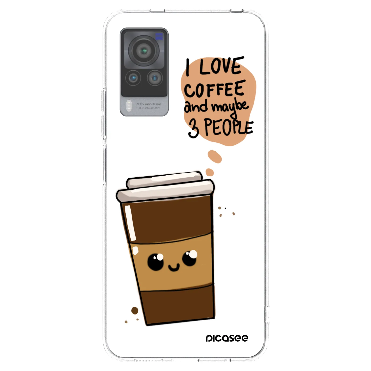 Picasee silikonový průhledný obal pro Vivo X60 Pro 5G - Cute coffee