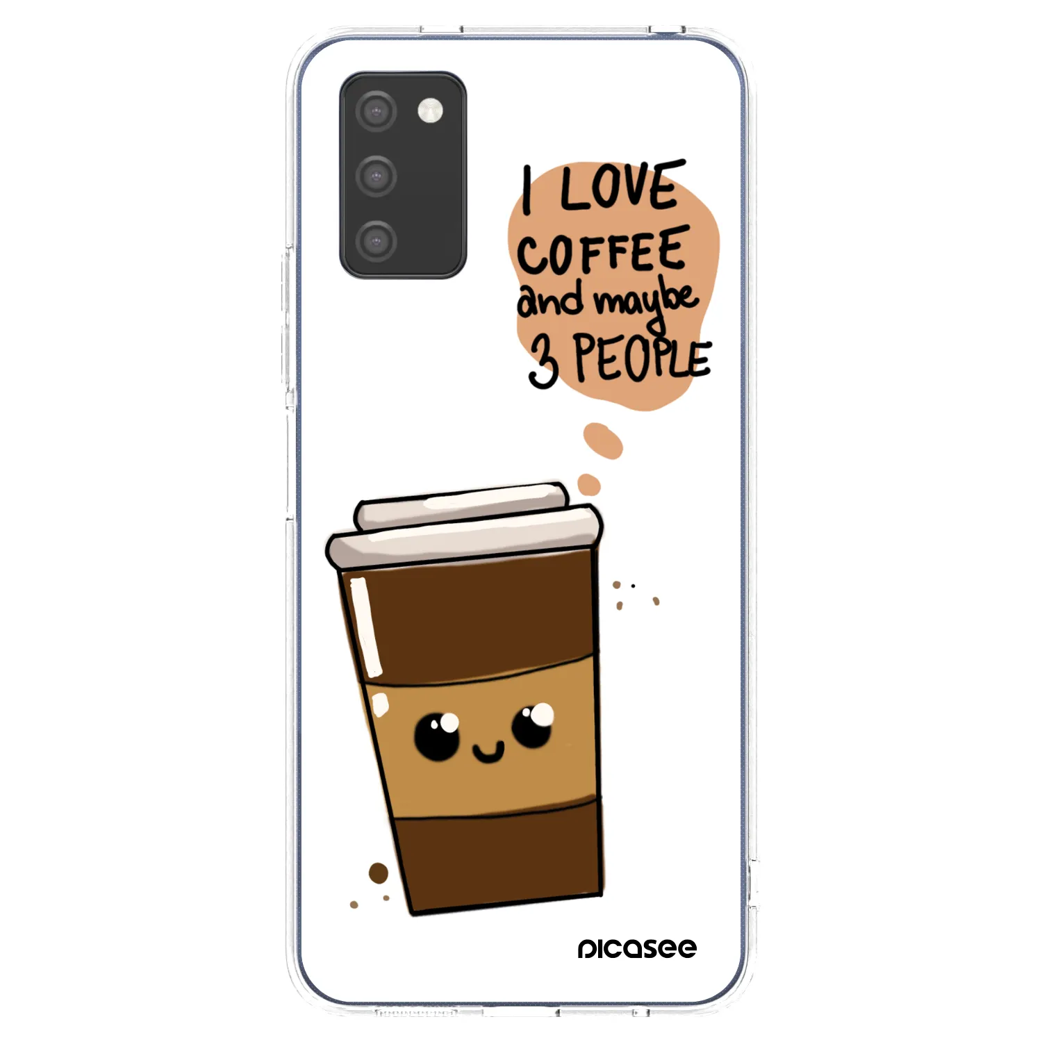 Picasee silikonový průhledný obal pro Samsung Galaxy A03s A037G - Cute coffee