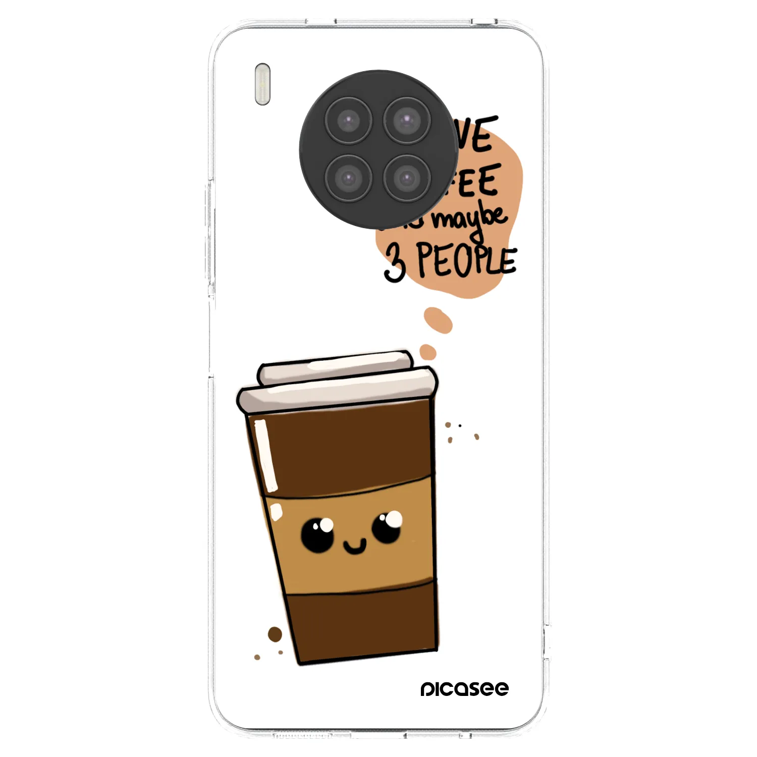 Picasee silikonový průhledný obal pro Huawei Nova 8i - Cute coffee