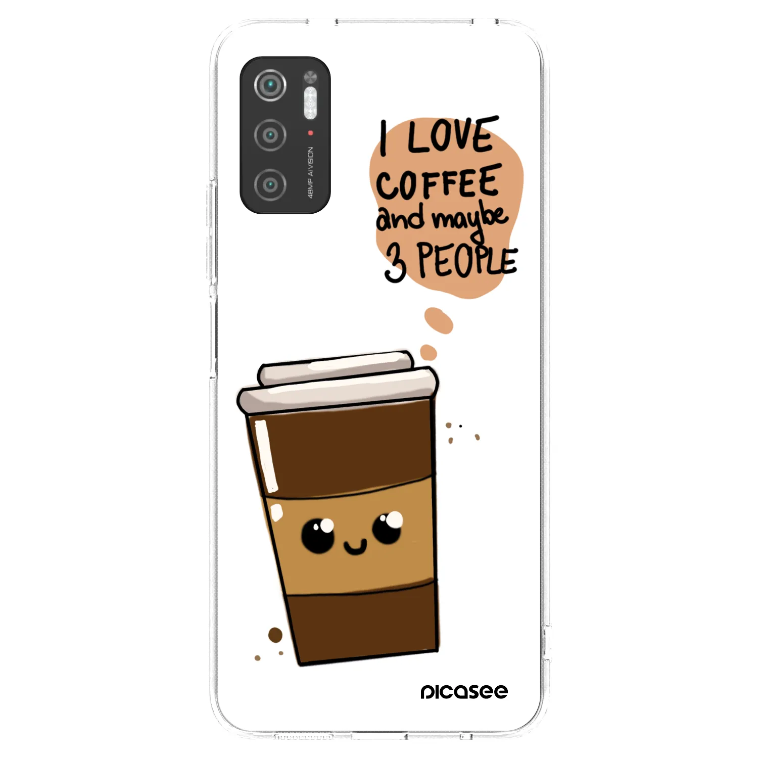 Picasee silikonový průhledný obal pro Xiaomi Poco M3 Pro 5G - Cute coffee