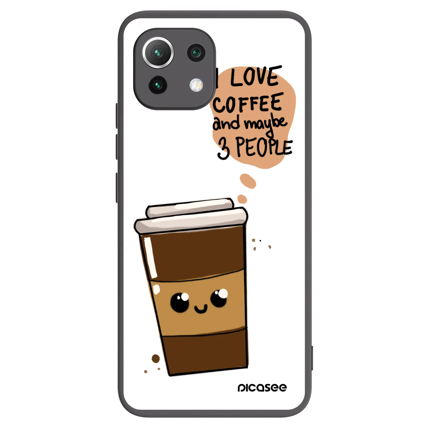 Picasee silikonový černý obal pro Xiaomi 11 Lite 5G NE - Cute coffee