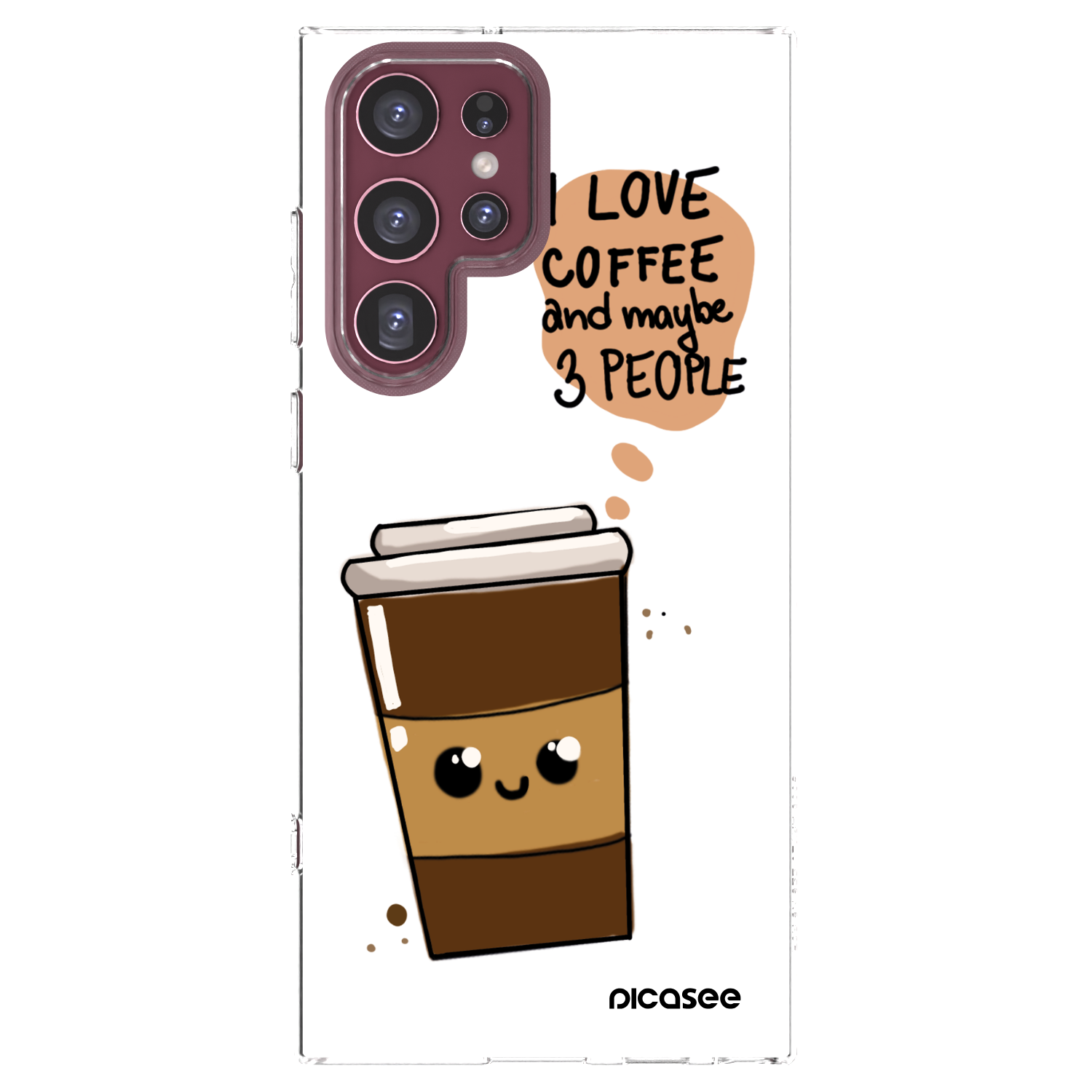 Picasee silikonový průhledný obal pro Samsung Galaxy S22 Ultra 5G - Cute coffee