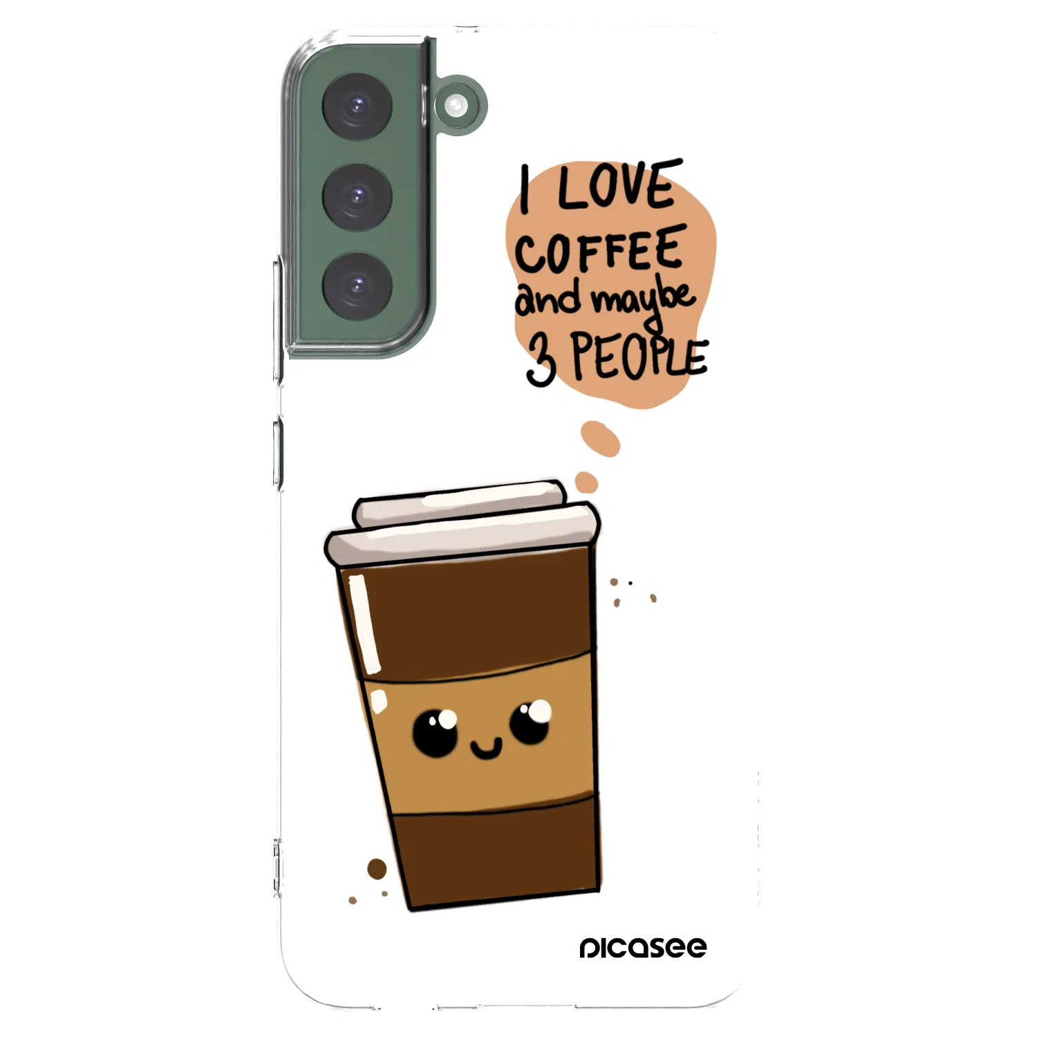 Picasee silikonový průhledný obal pro Samsung Galaxy S22+ 5G - Cute coffee