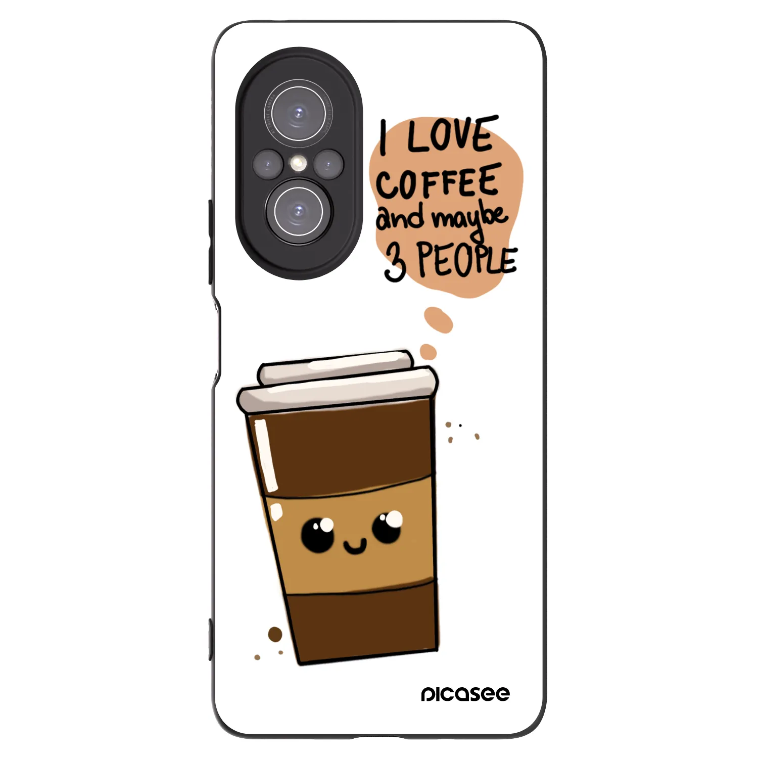 Picasee silikonový černý obal pro Huawei Nova 9 SE - Cute coffee