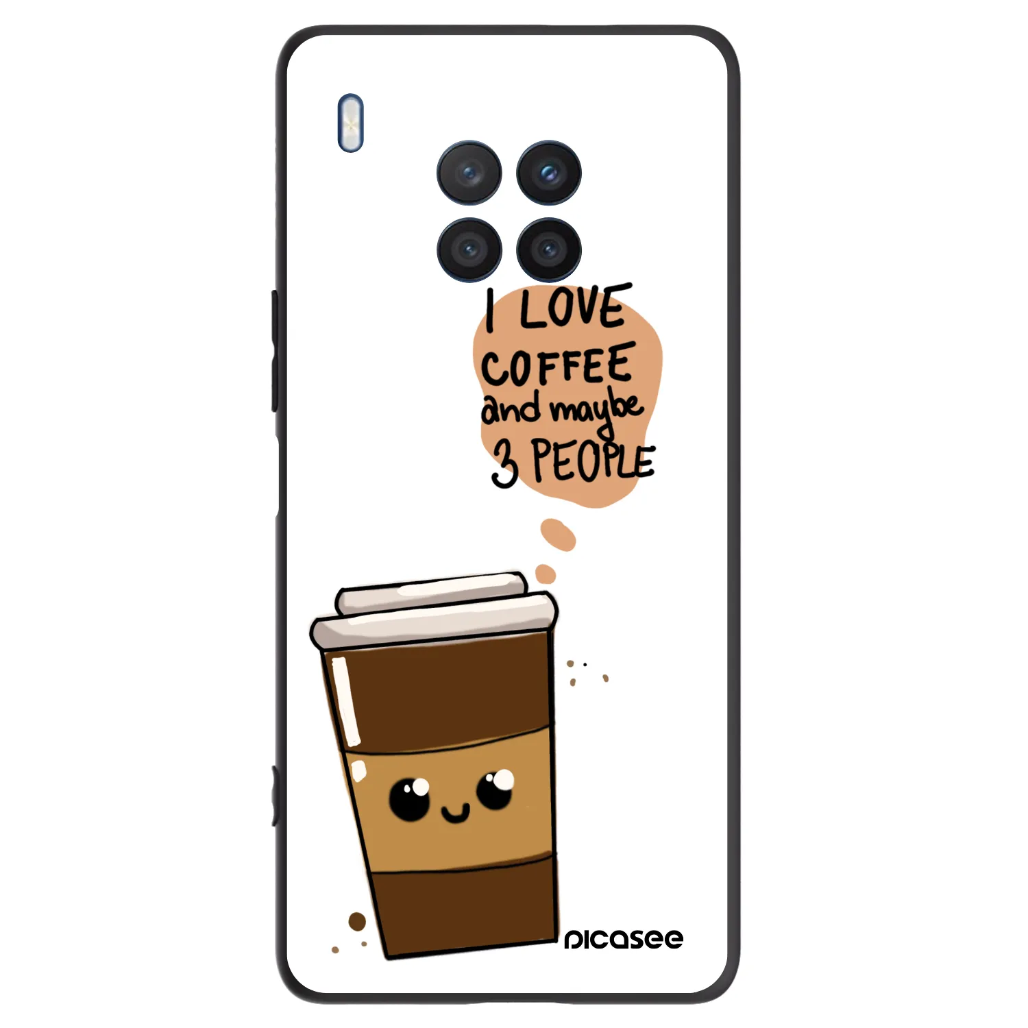 Picasee silikonový černý obal pro Honor 50 Lite - Cute coffee