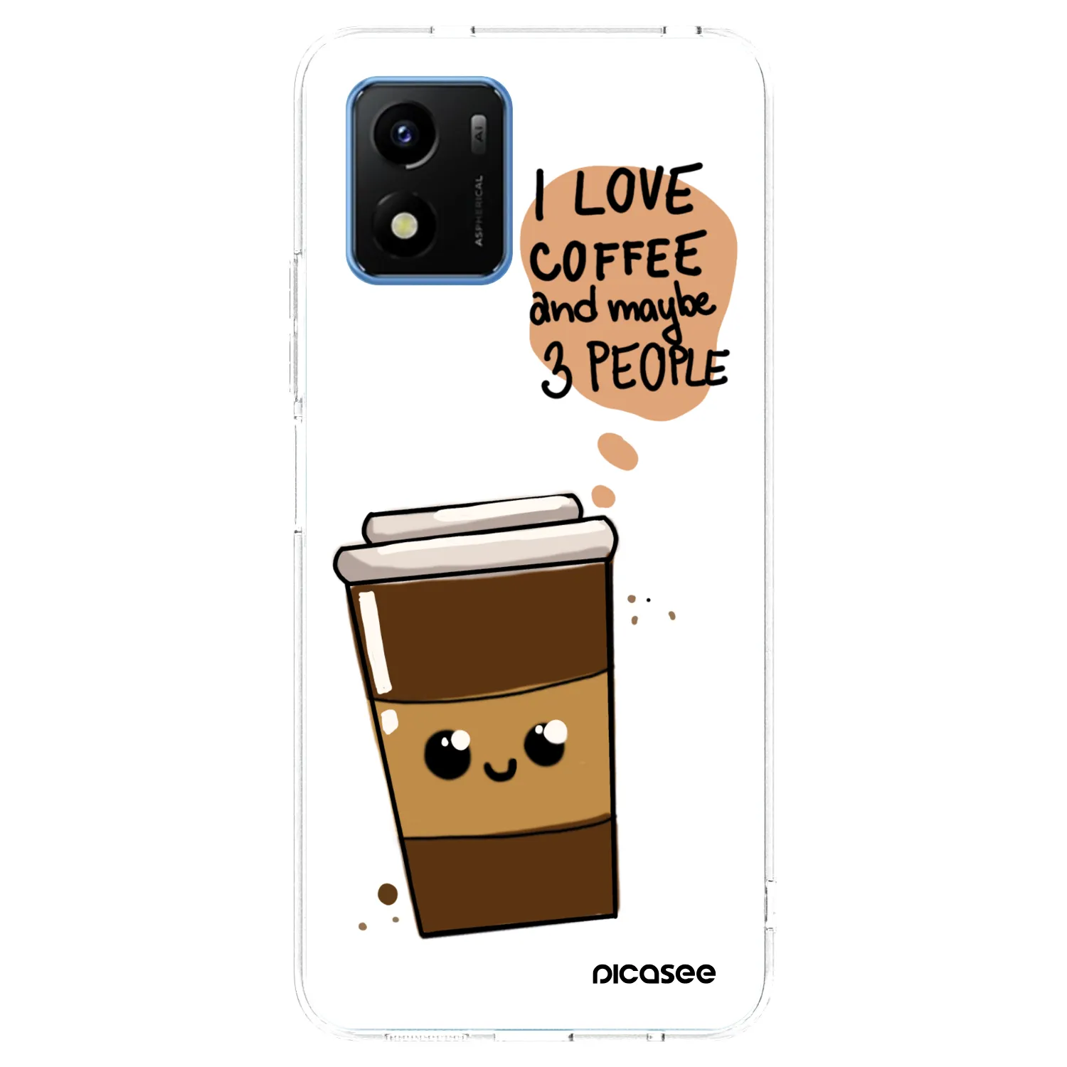 Picasee silikonový průhledný obal pro Vivo Y01 - Cute coffee