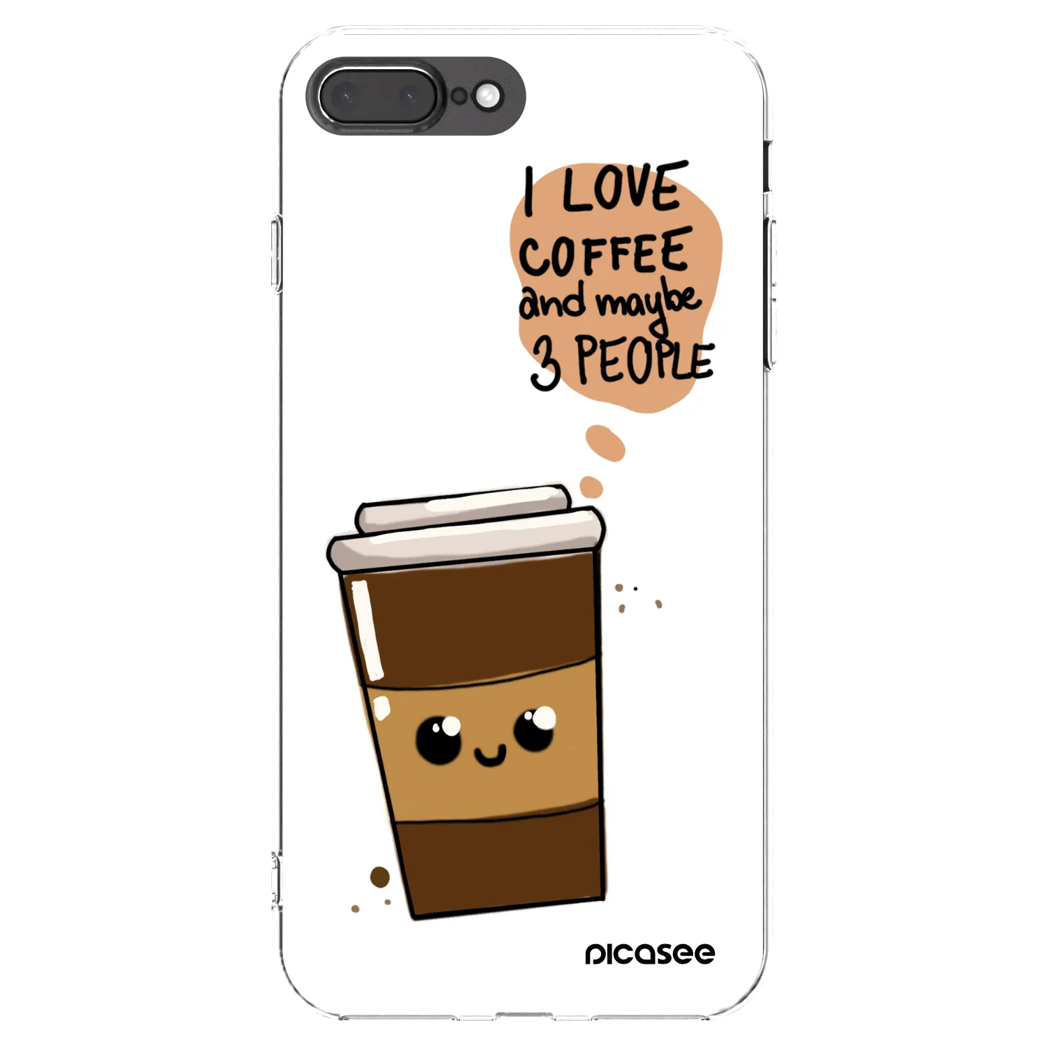 Picasee silikonový průhledný obal pro Apple iPhone 8 Plus - Cute coffee
