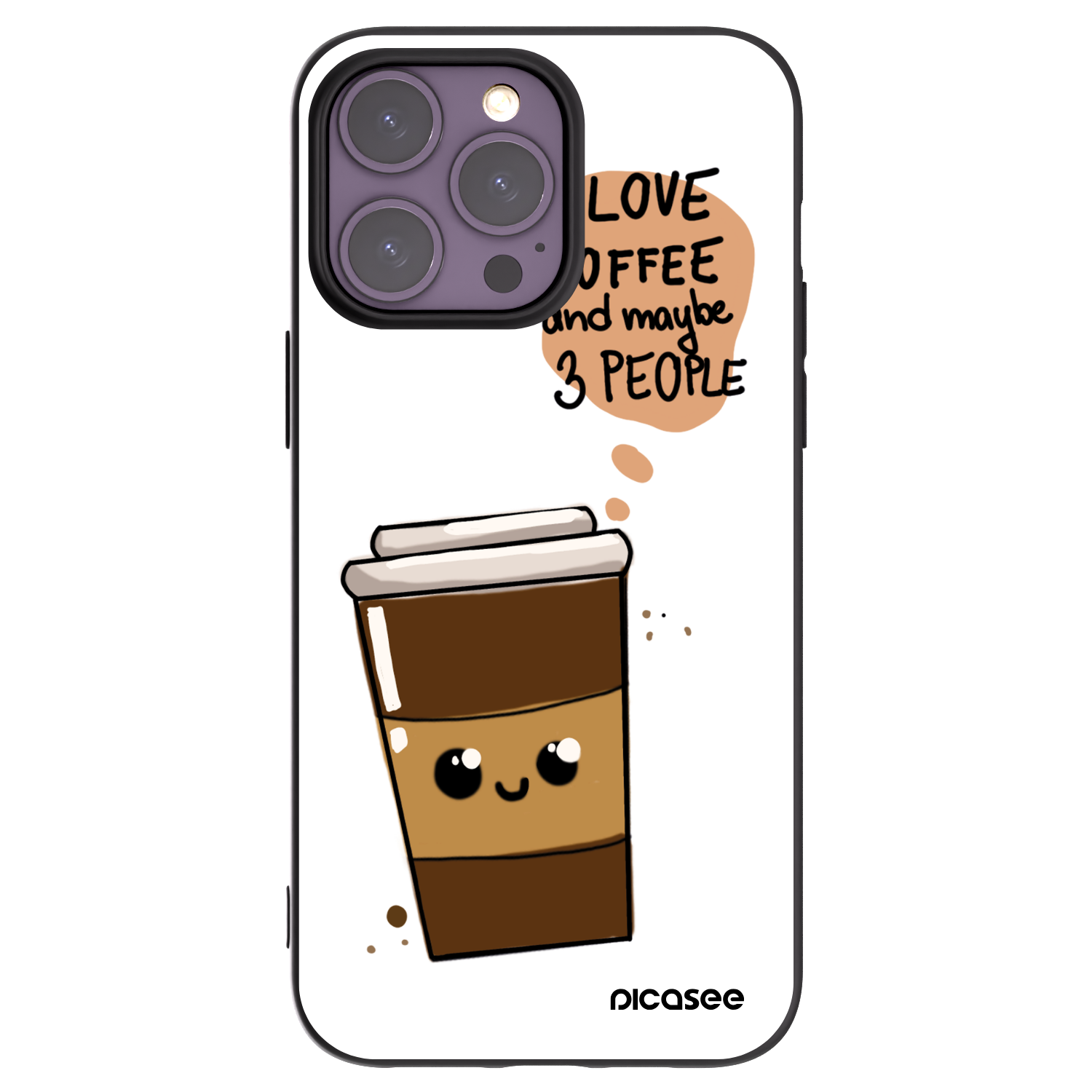 Picasee silikonový černý obal pro Apple iPhone 14 Pro Max - Cute coffee