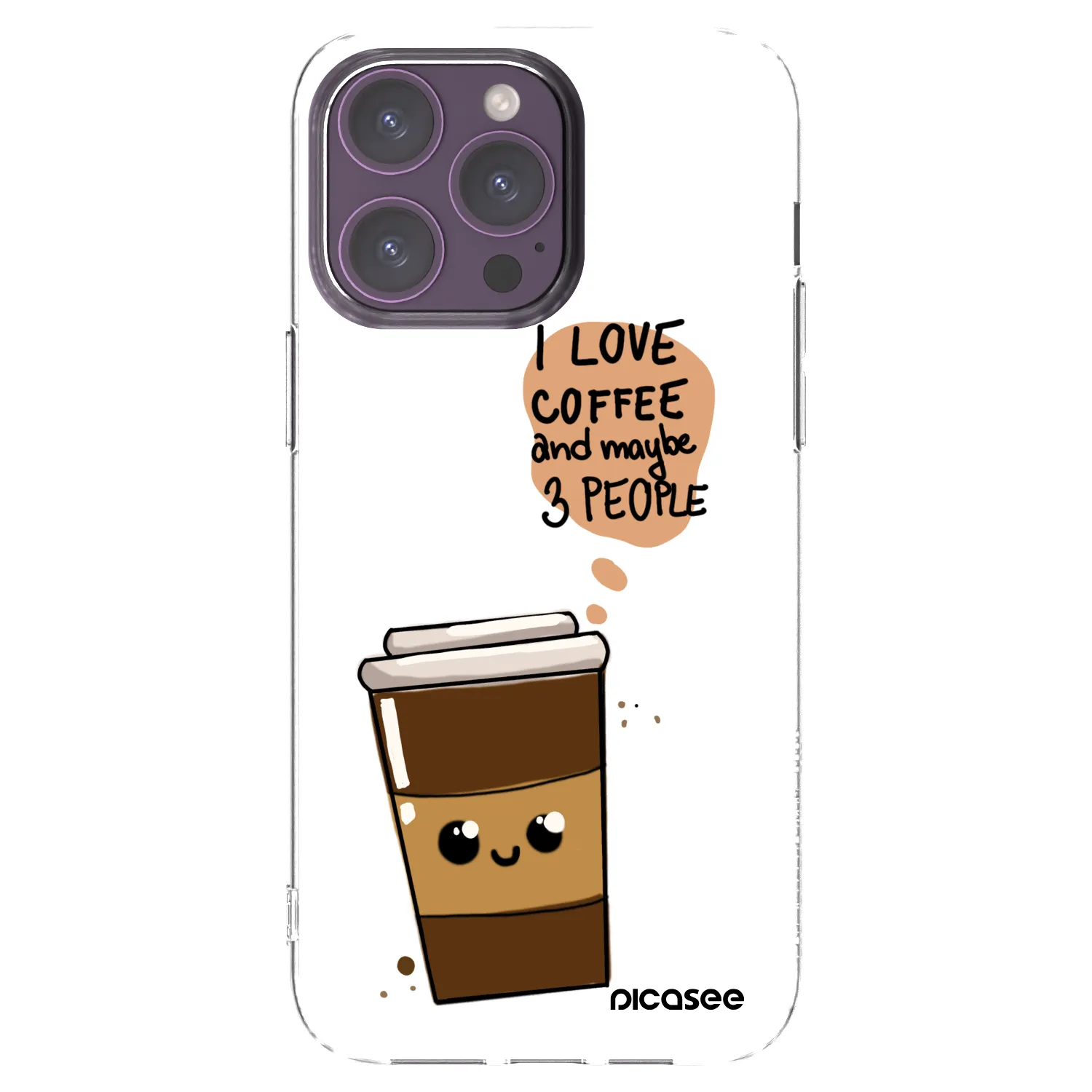 Picasee silikonový průhledný obal pro Apple iPhone 14 Pro Max - Cute coffee