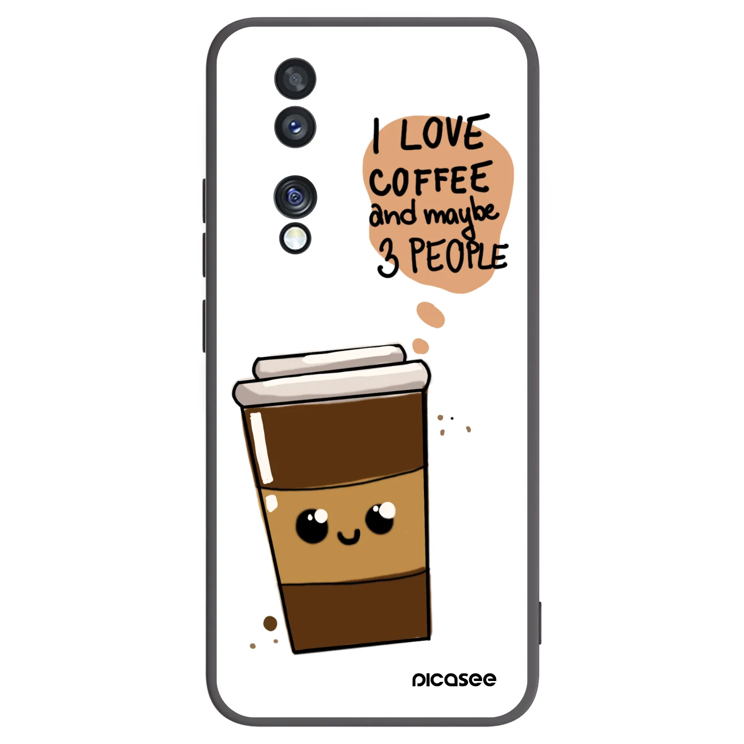 Picasee silikonový černý obal pro Honor 70 - Cute coffee