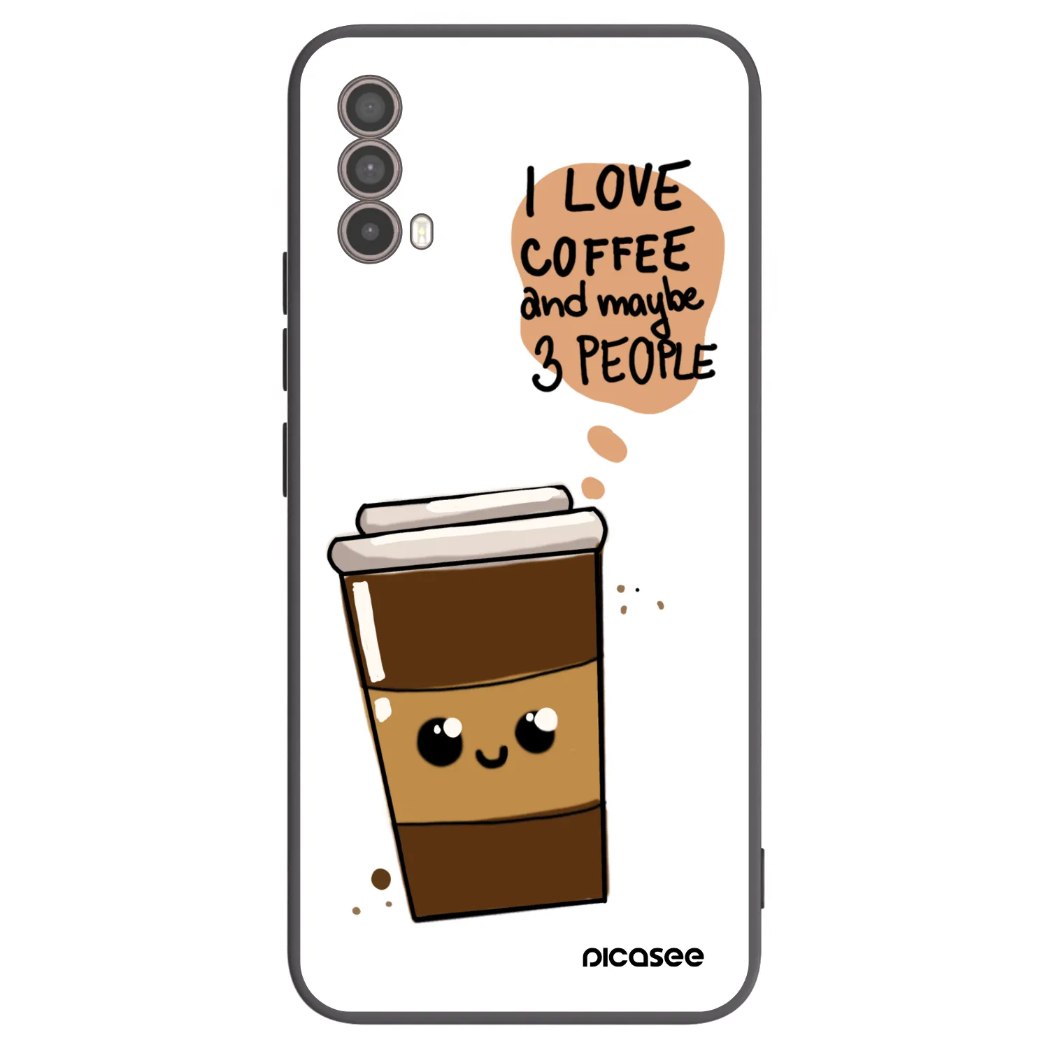 Picasee silikonový černý obal pro Motorola Moto E40 - Cute coffee