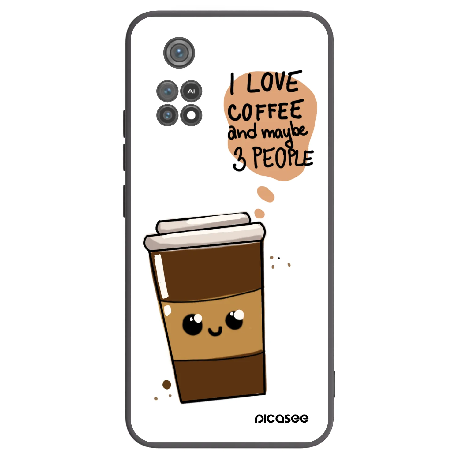 Picasee silikonový černý obal pro Xiaomi Poco M4 Pro - Cute coffee