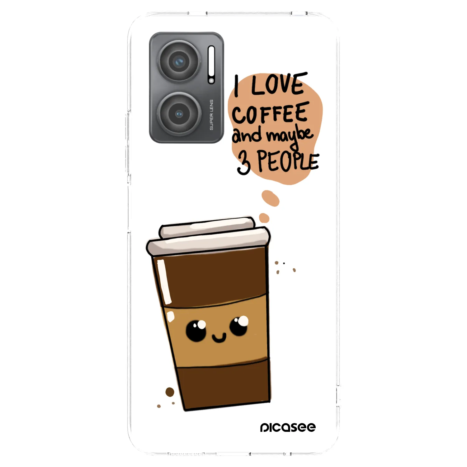 Picasee silikonový průhledný obal pro Xiaomi Redmi 10 5G - Cute coffee