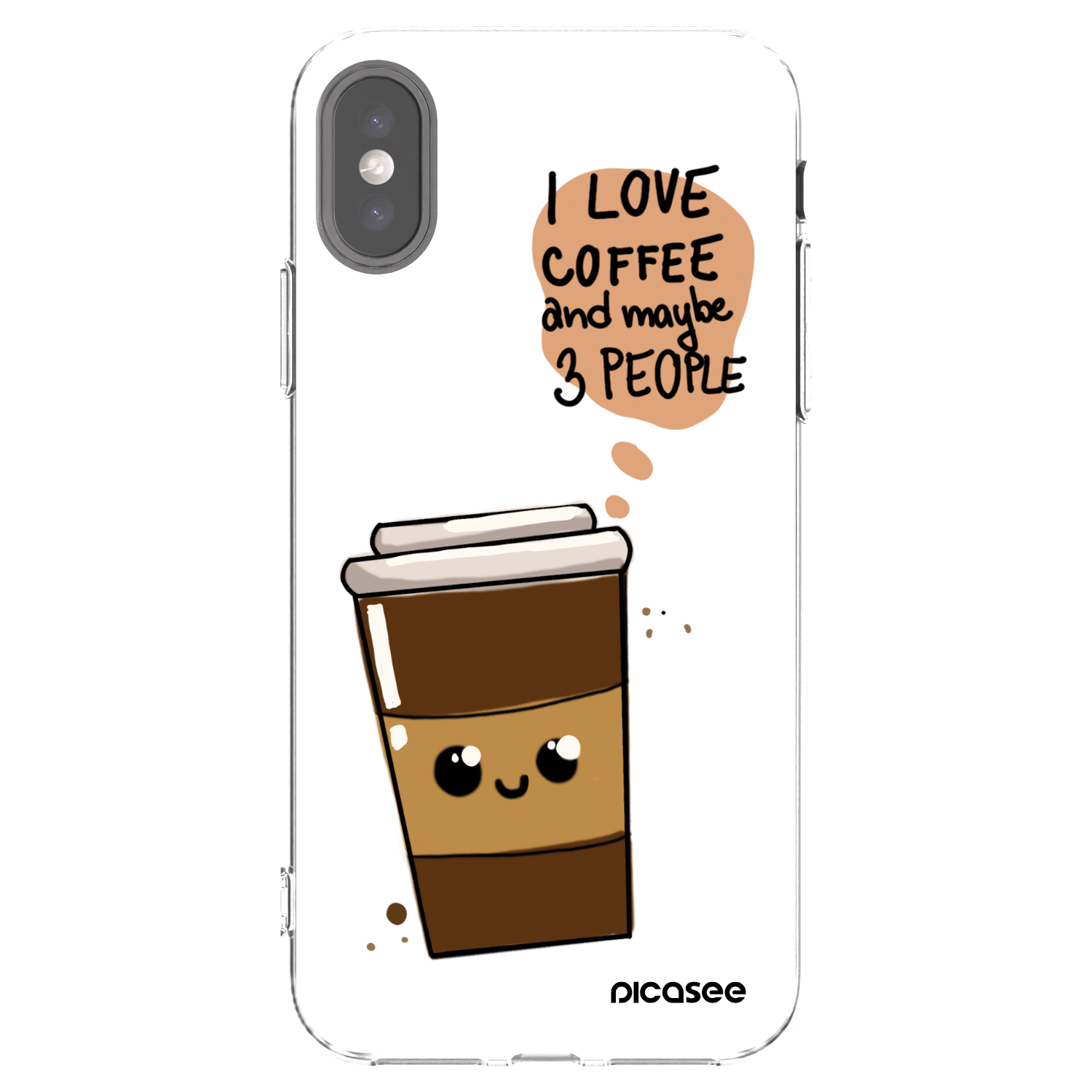 Picasee silikonový průhledný obal pro Apple iPhone X/XS - Cute coffee