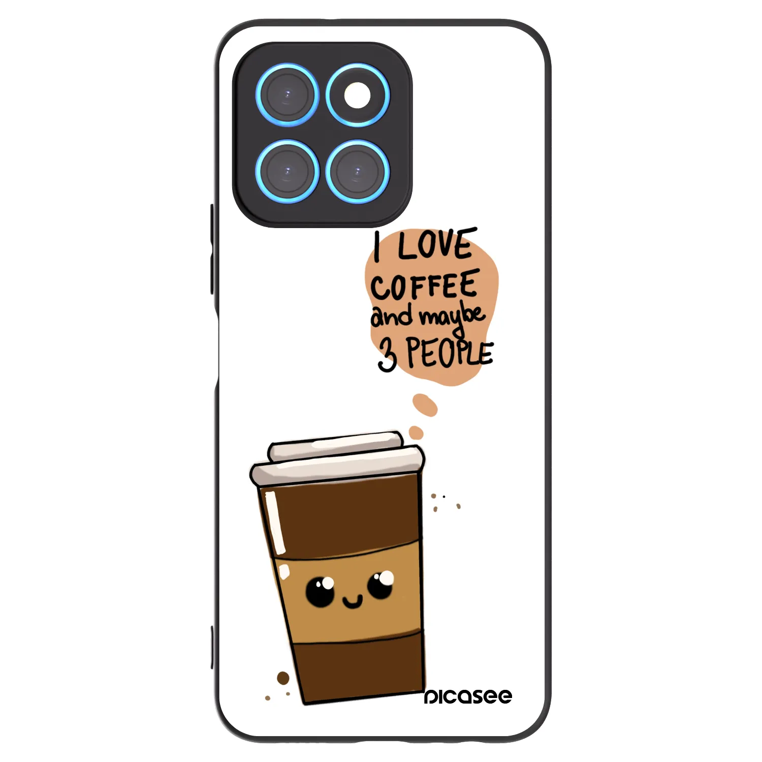Picasee silikonový černý obal pro Honor X8 5G - Cute coffee