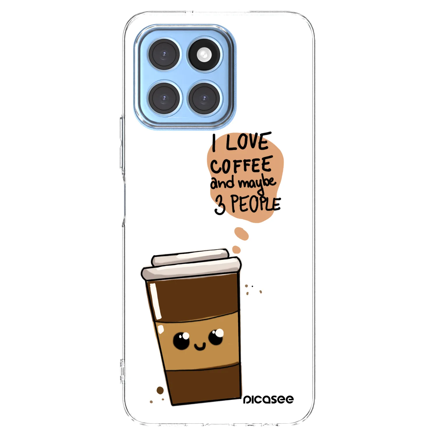 Picasee silikonový průhledný obal pro Honor X8 5G - Cute coffee