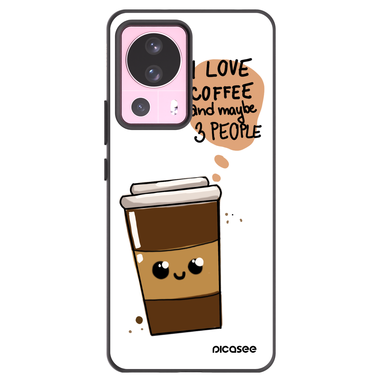 Picasee silikonový černý obal pro Xiaomi 13 Lite - Cute coffee