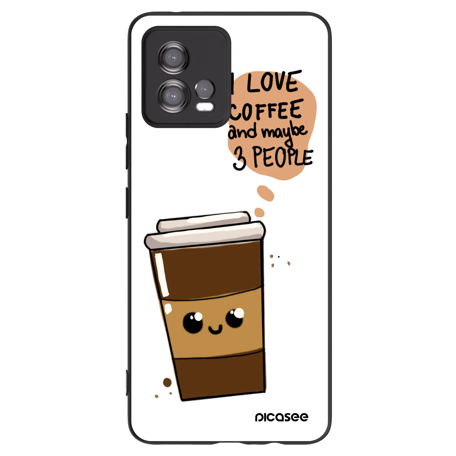 Picasee silikonový černý obal pro Motorola Moto G72 - Cute coffee