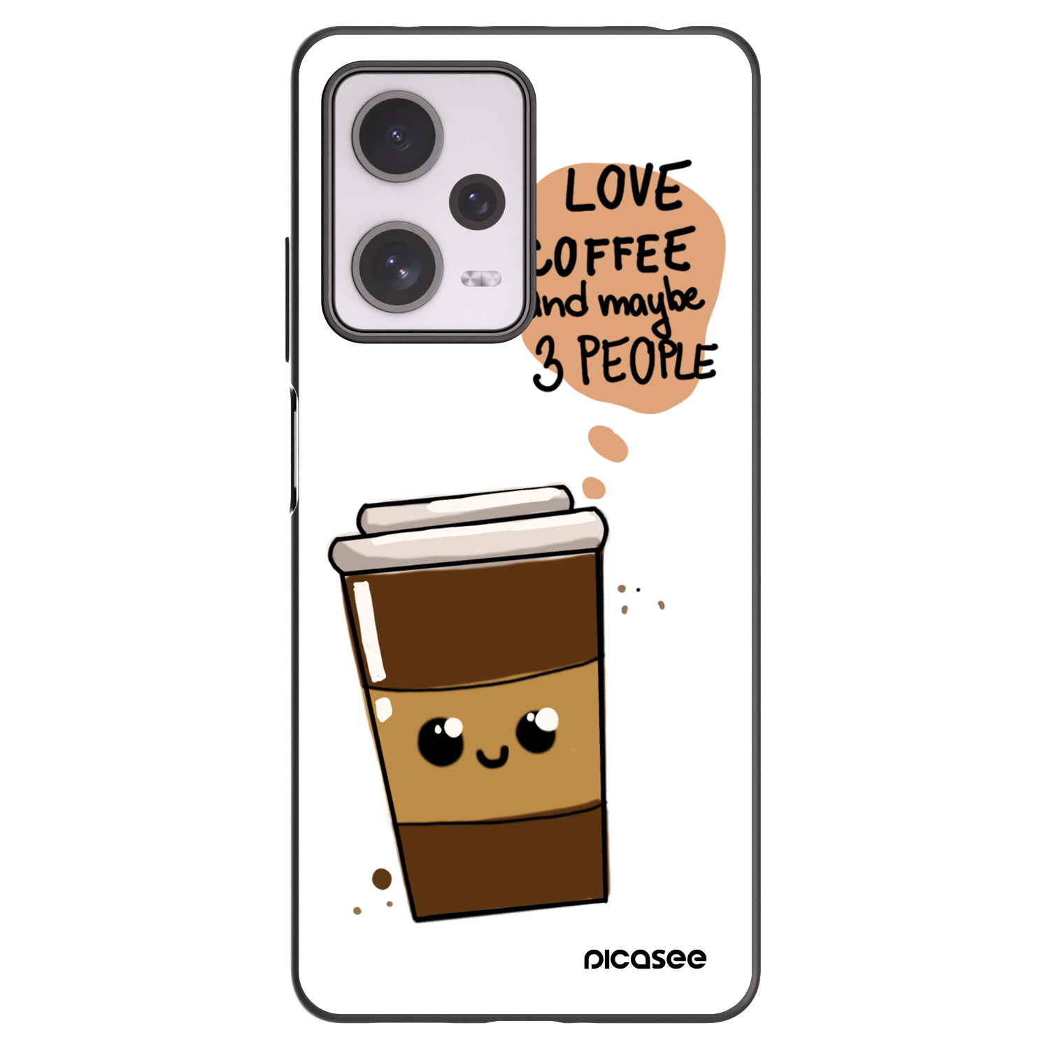 Picasee silikonový černý obal pro Xiaomi Redmi Note 12 Pro+ 5G - Cute coffee