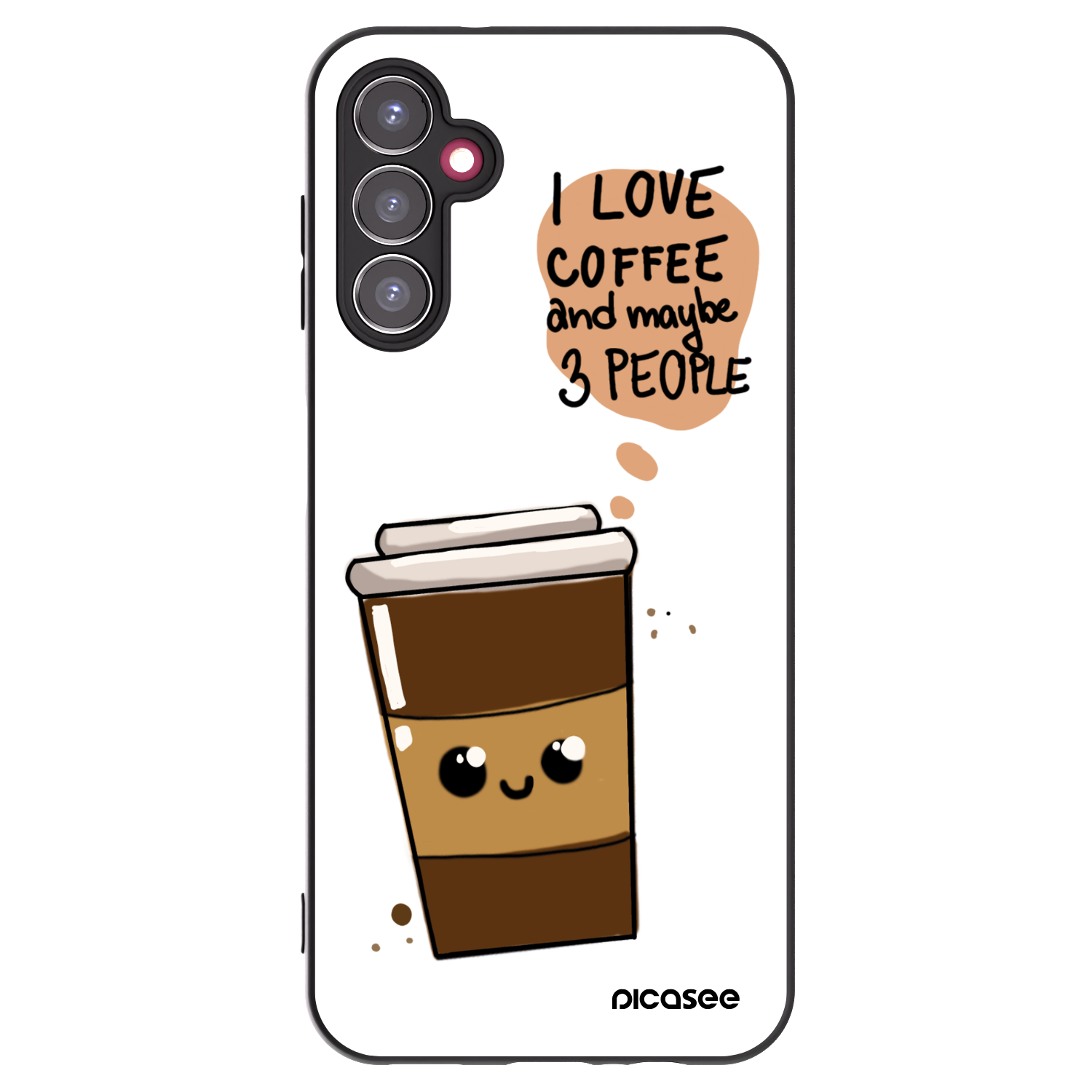 Picasee silikonový černý obal pro Samsung Galaxy A14 4G A145R - Cute coffee