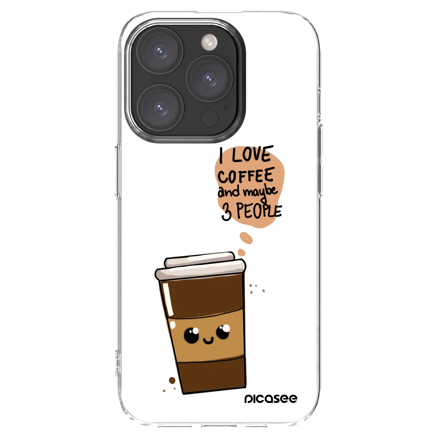 Picasee silikonový průhledný obal pro Apple iPhone 15 Pro - Cute coffee