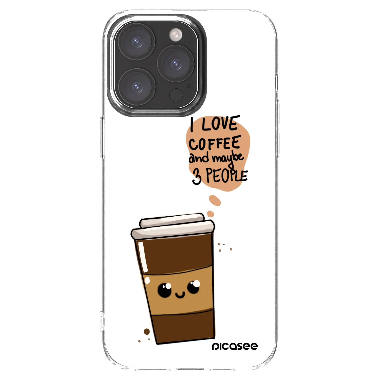 Picasee silikonový průhledný obal pro Apple iPhone 15 Pro Max - Cute coffee