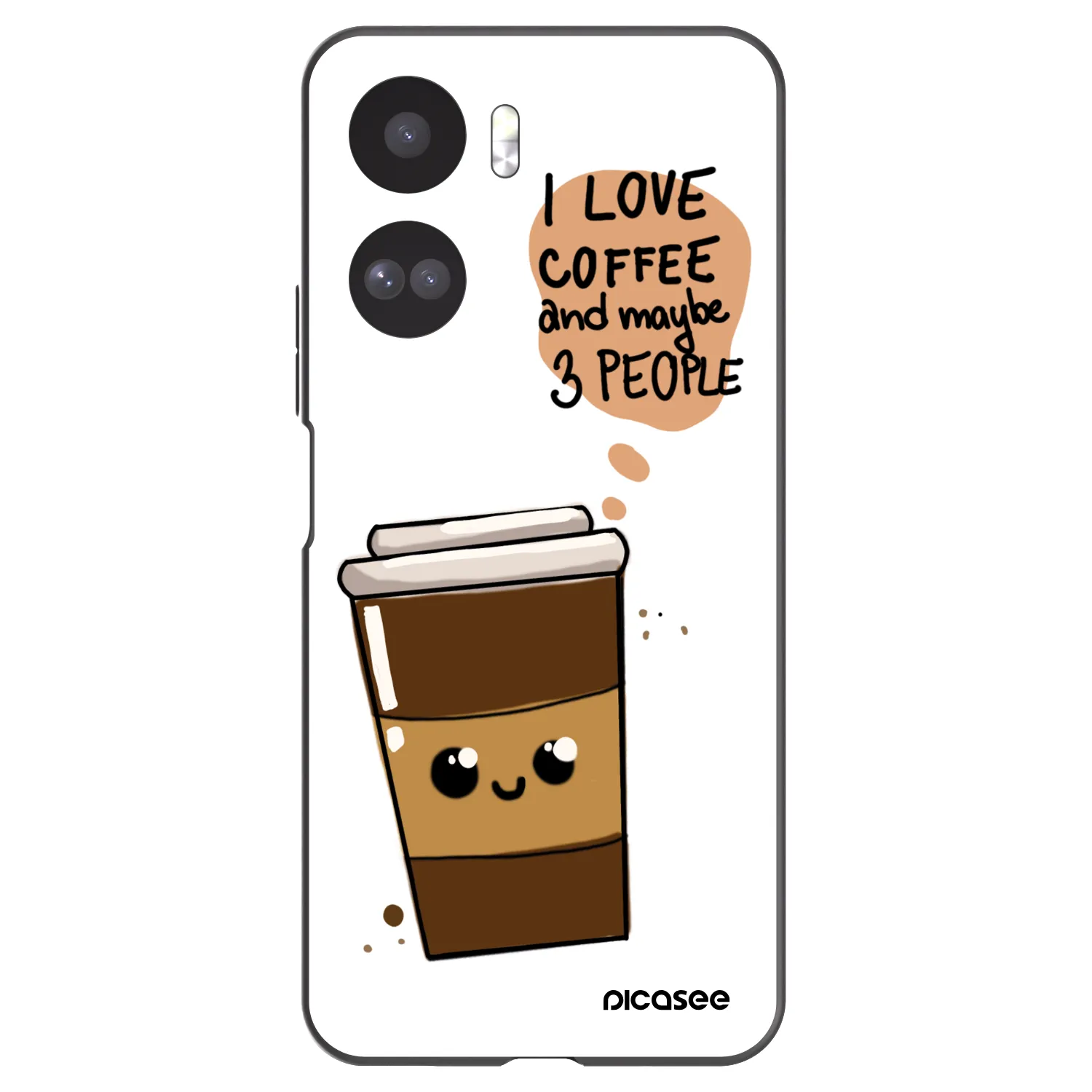 Picasee silikonový černý obal pro Honor 90 Lite 5G - Cute coffee
