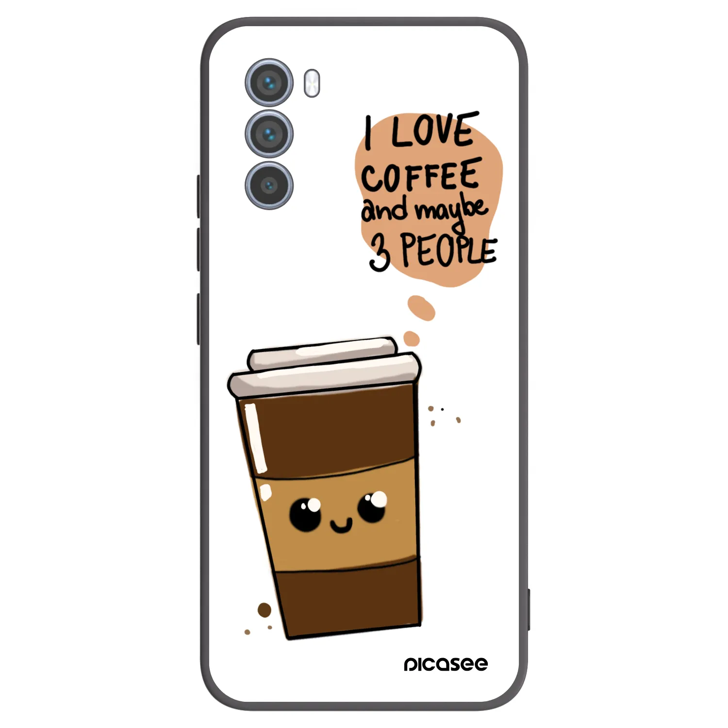 Picasee silikonový černý obal pro Motorola Moto G62 - Cute coffee